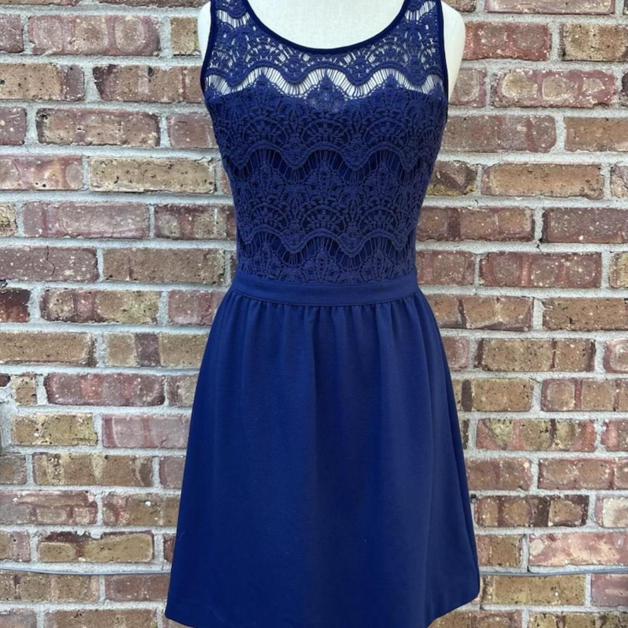 Lilly Pulitzer Navy Dress with Lace top. Beautiful