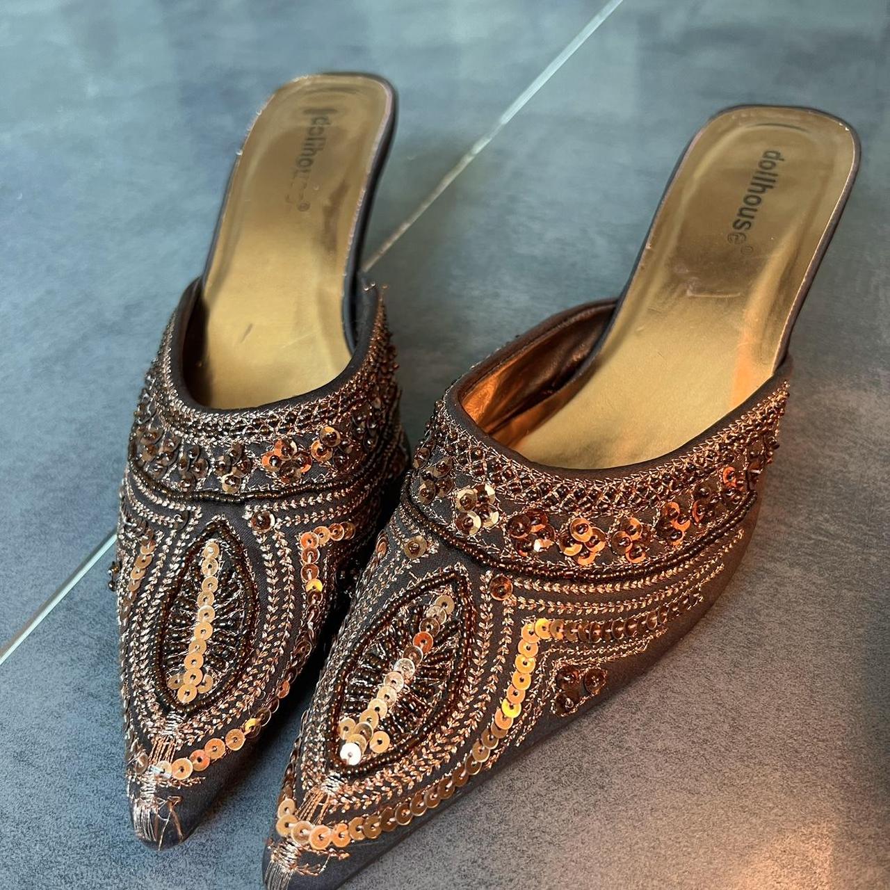 Beaded mules hot sale