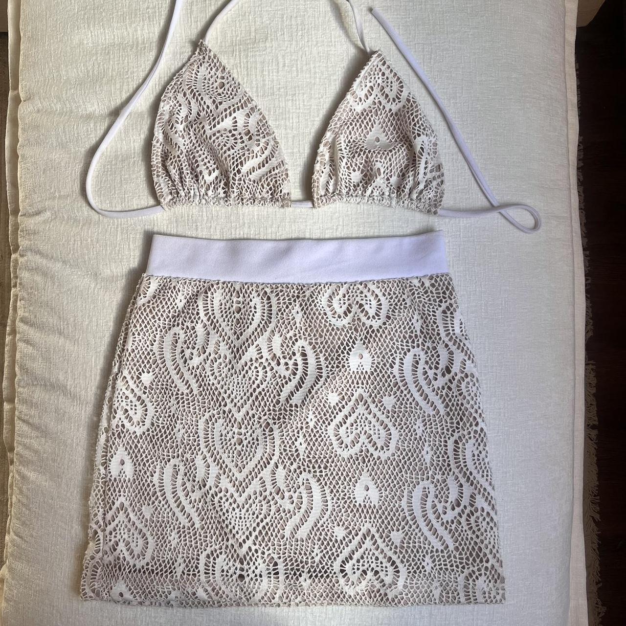 Women's Skirt - Cream/White - S – White and cream… - image 1