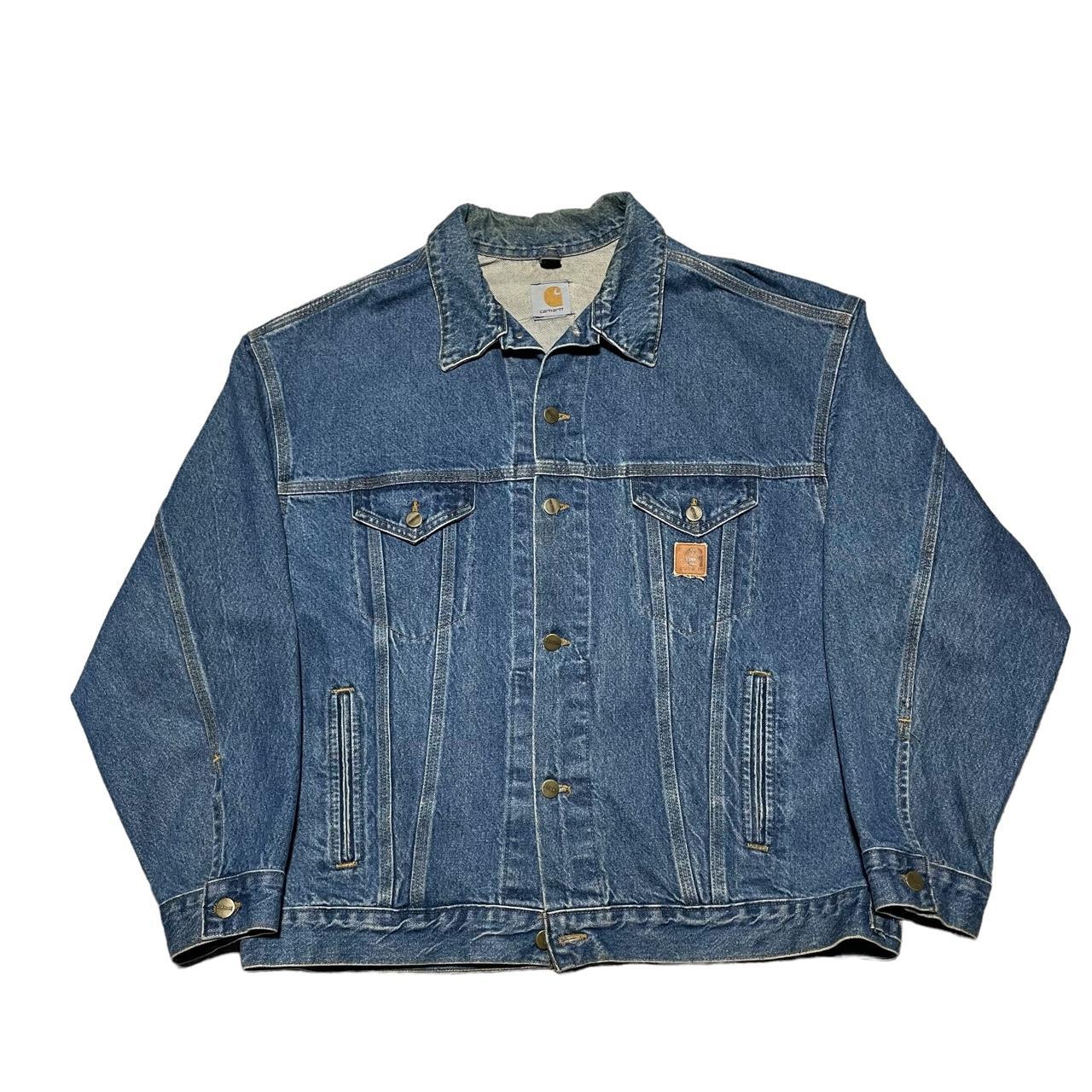 Vintage Carhartt Jean Jacket 💙🔧 •Tag cut fits XL |... - Depop