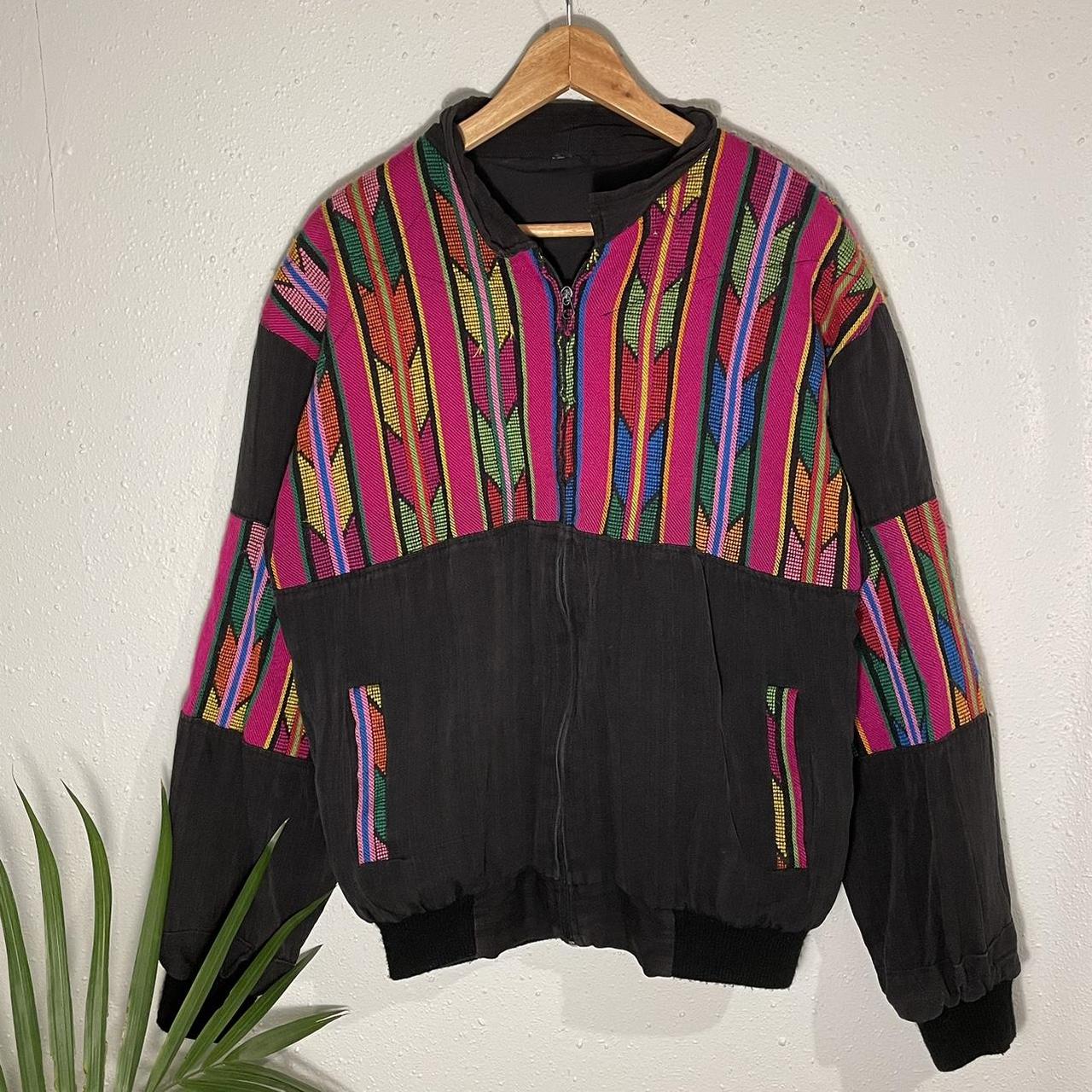 Vintage Aztec Jacket No Size Tag Fits L 24 X Depop   P0 