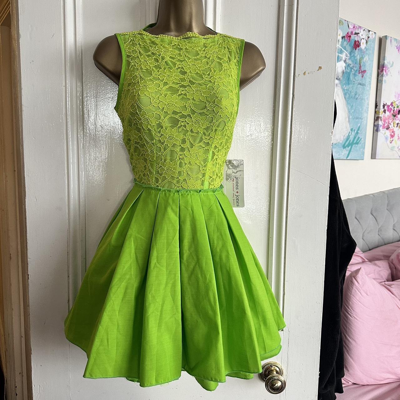 Jones and Jones Green skater style mini dress. Depop