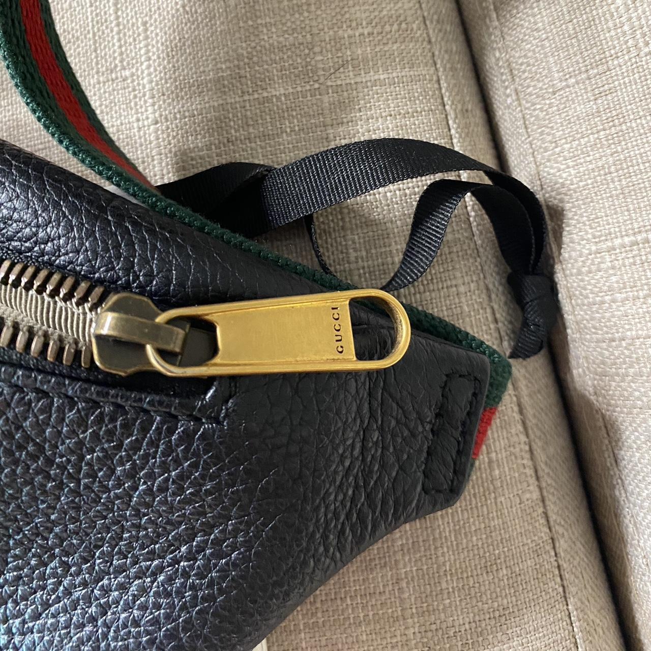 Gucci black leather logo printed belt bag small size | Depop Gucci black leather logo printed belt bag small size | Depop