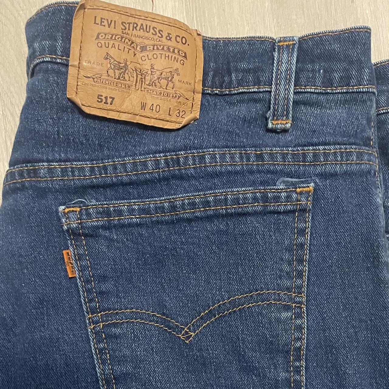 Vintage Orange Tab Levis 517 Flared Boot Cut Jeans... - Depop