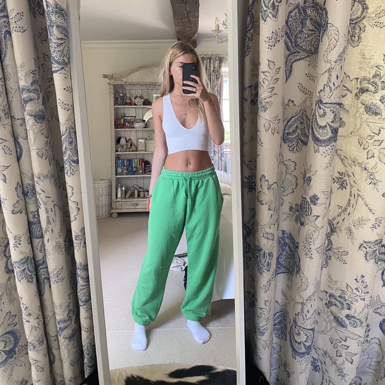 Zara bright green baggy trackies. Super comfortable... - Depop