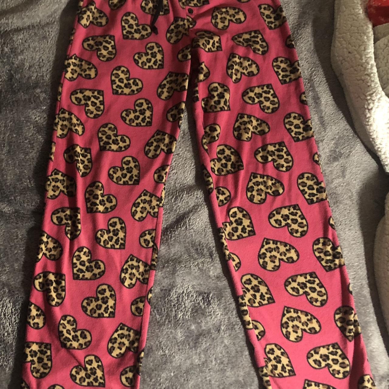 So Intimates Leopard Print Hearts pajama pants. Size