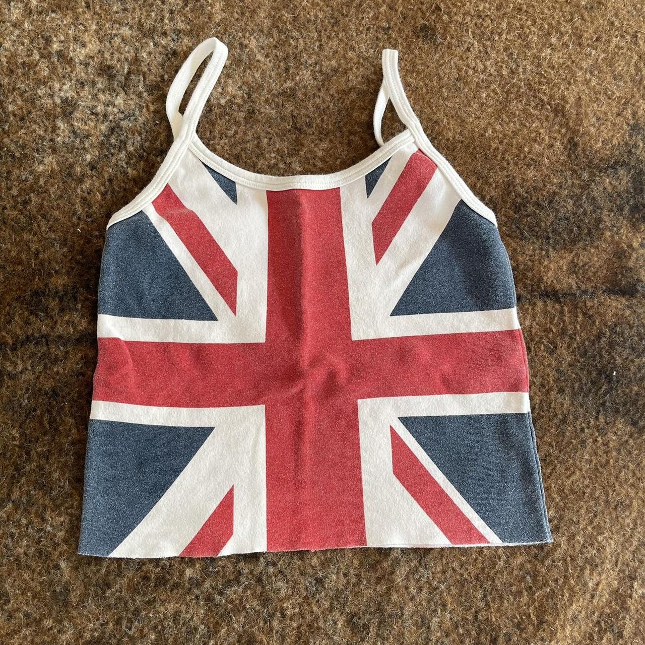 Brandy Melville UK flag tank worn once ! no stains... Depop