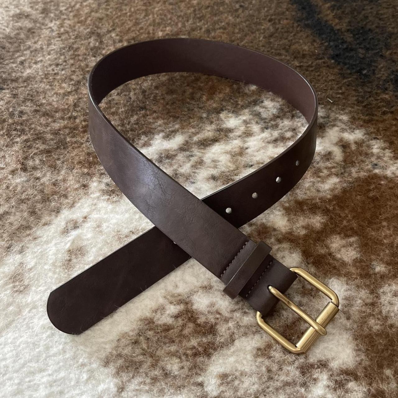 Brandy Melville brown vegan leather belt never worn... Depop