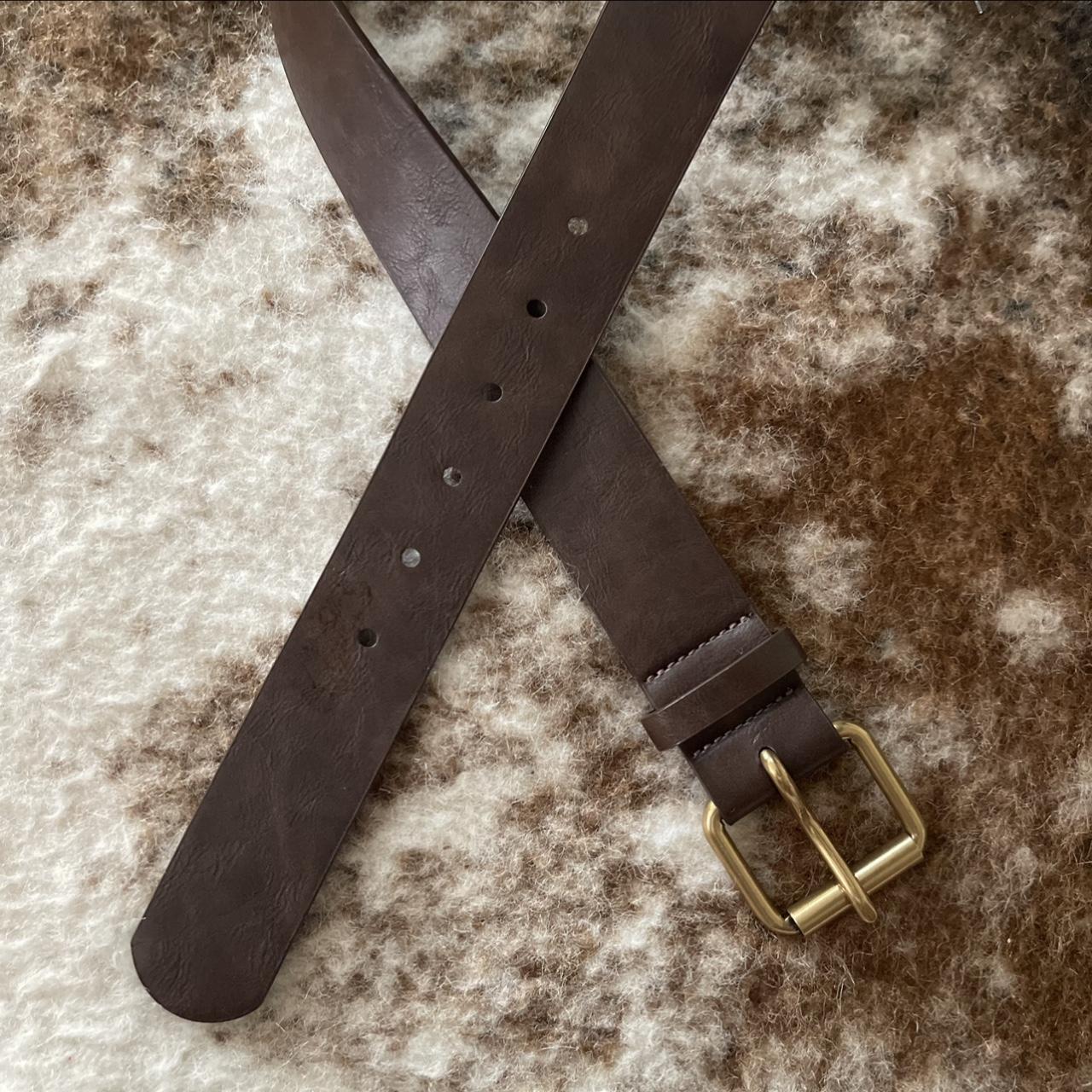 Brandy Melville brown vegan leather belt never worn... - Depop