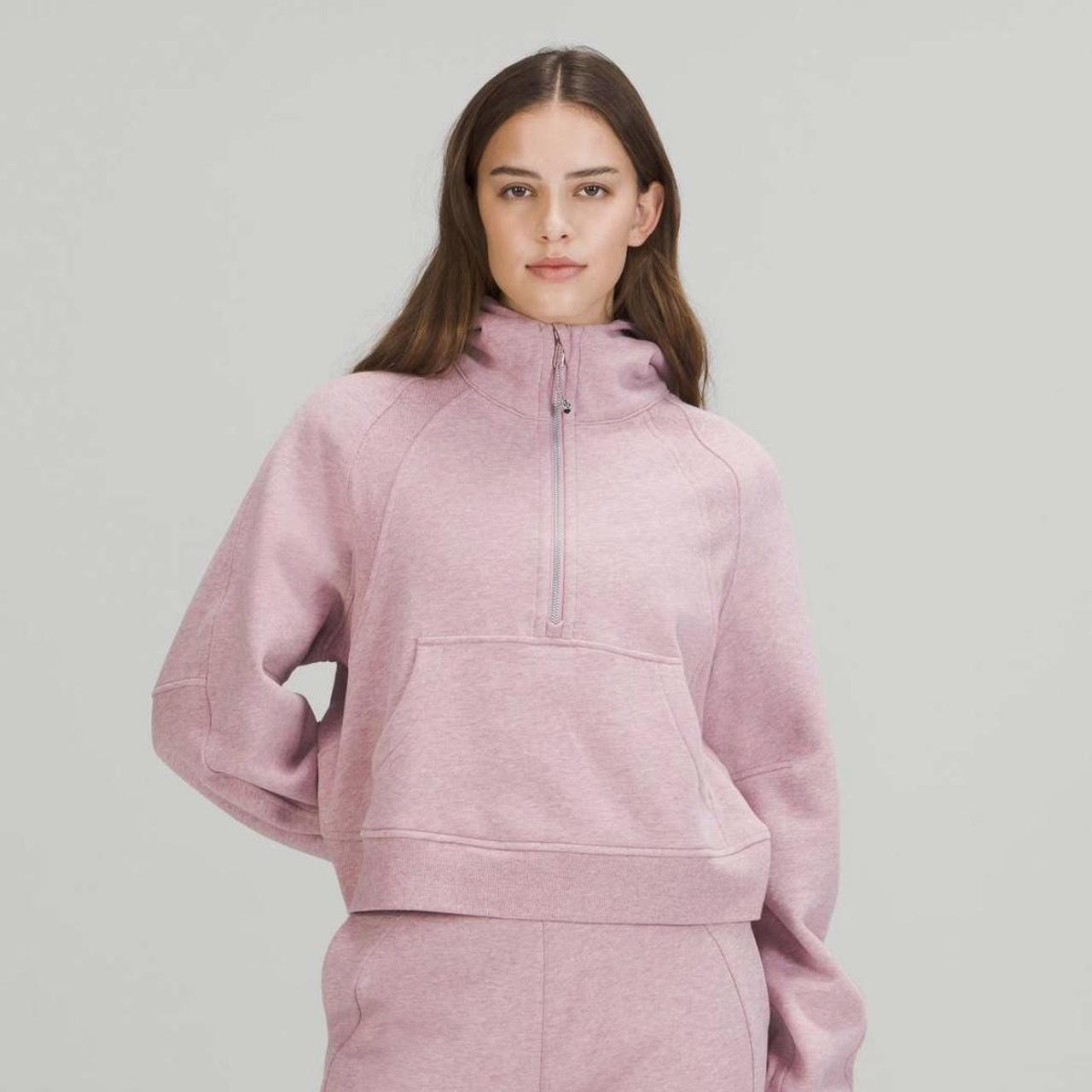 Lululemon Scuba Half Zip Color: Heathered Pink... - Depop