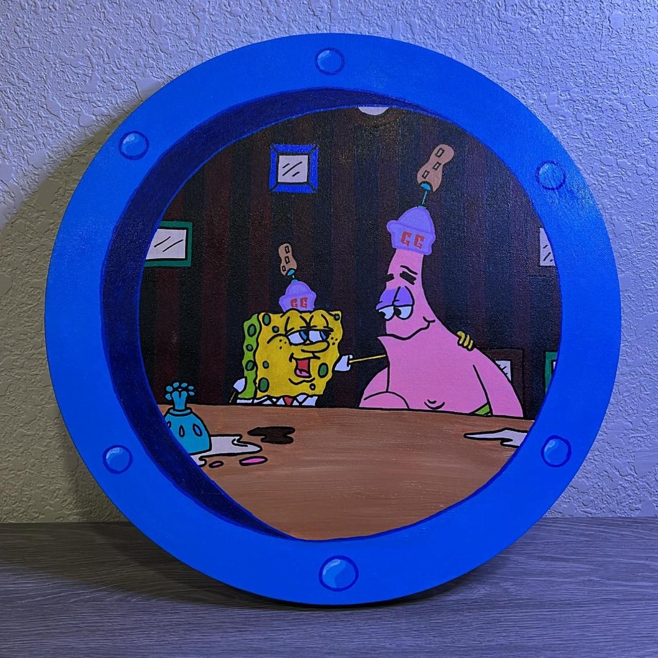 Sad spongebob 5x7 acrylic painting - Depop