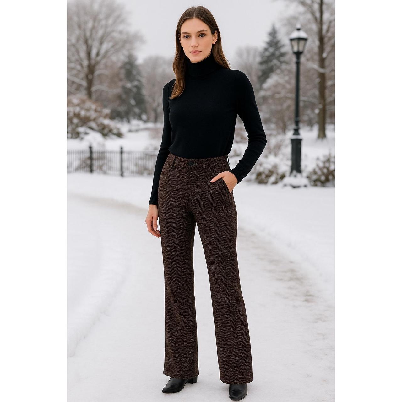 Source Unknown Women's Tailored trousers - Brown … - image 1