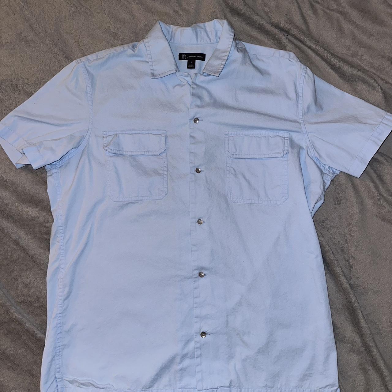 Light blue collar shirt size L - Depop