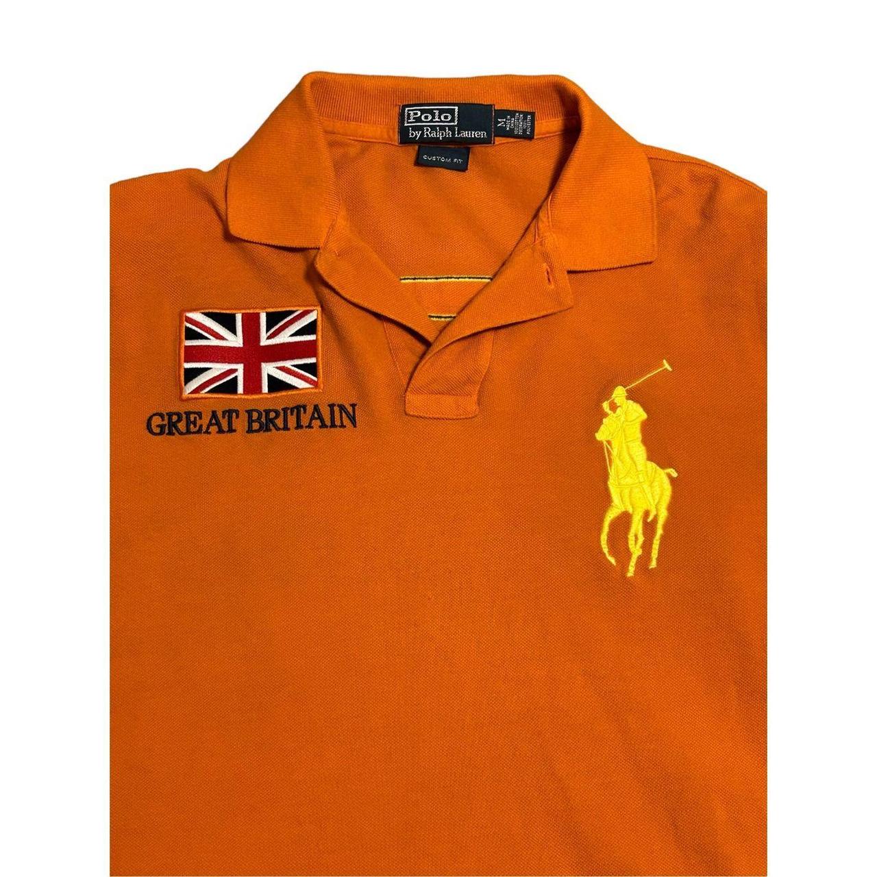 Ralph Lauren Great Britain Skinny Polo Shirt Sz... - Depop