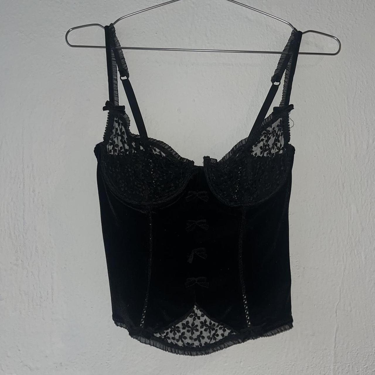 La Senza Lingerie Vintage Velvet / Lace Bustier... - Depop