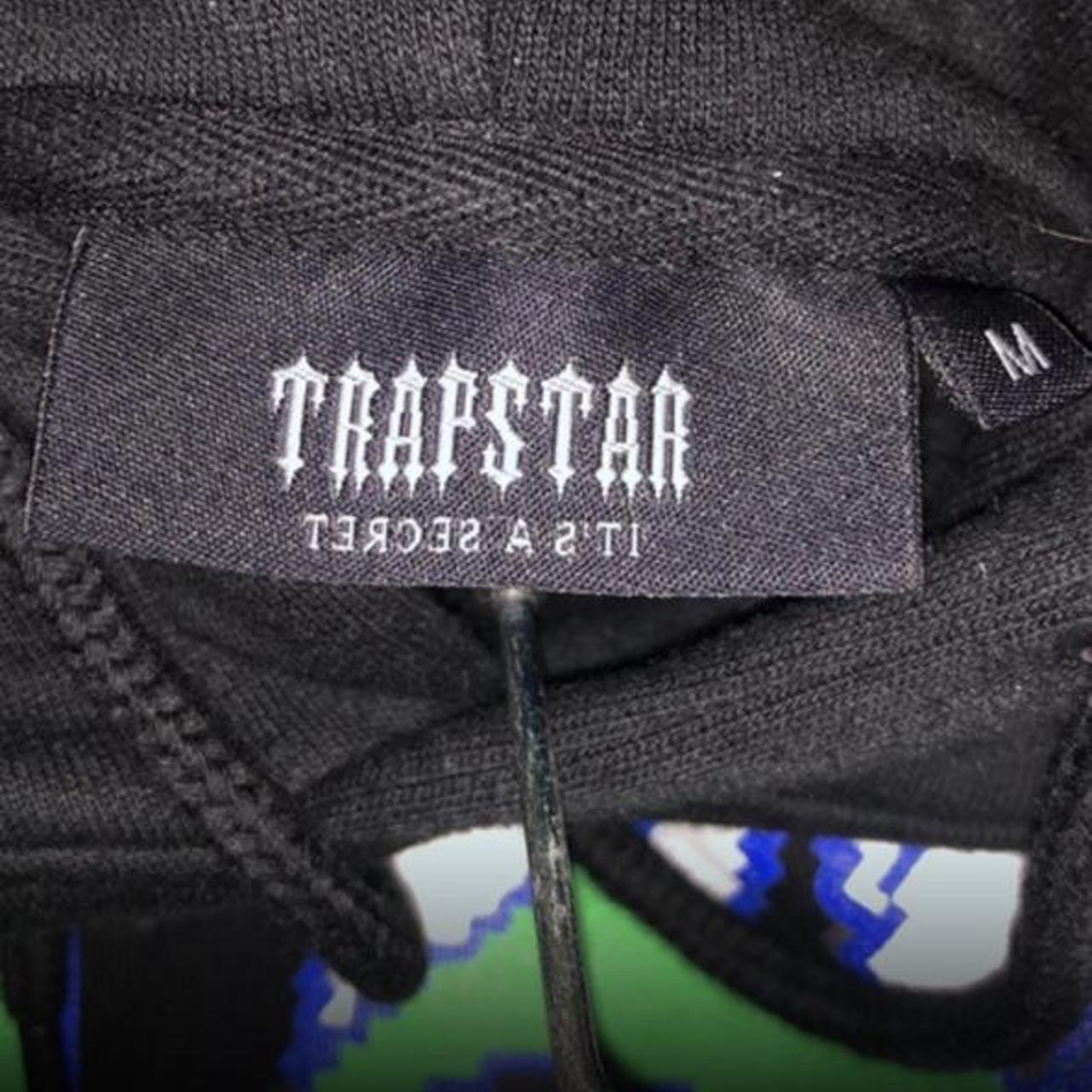 Trapstar Men's Green and Black Hoodie Depop