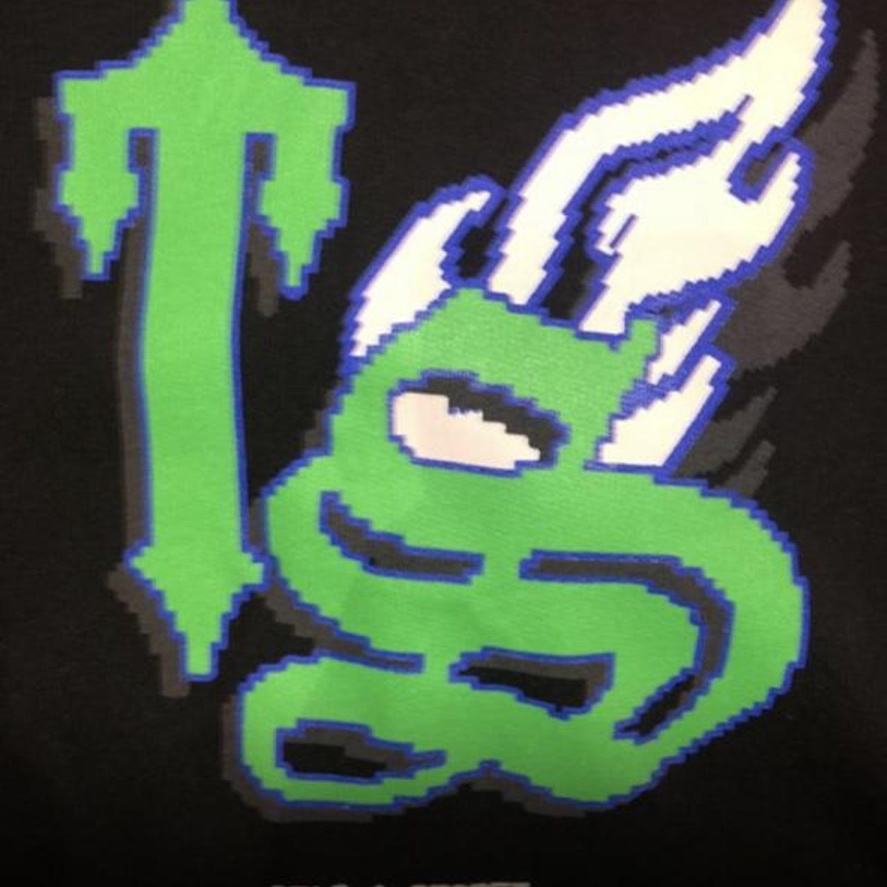 Trapstar Men's Green and Black Hoodie Depop