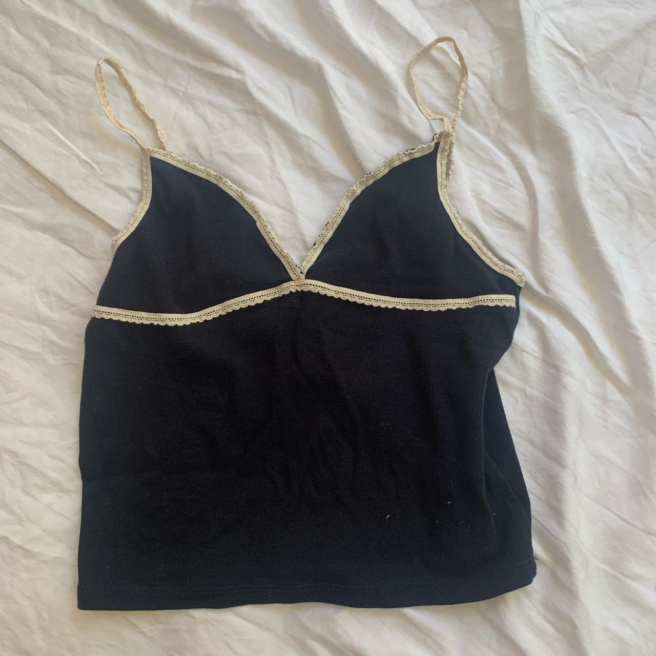 black and white brandy tank super cute but too... Depop