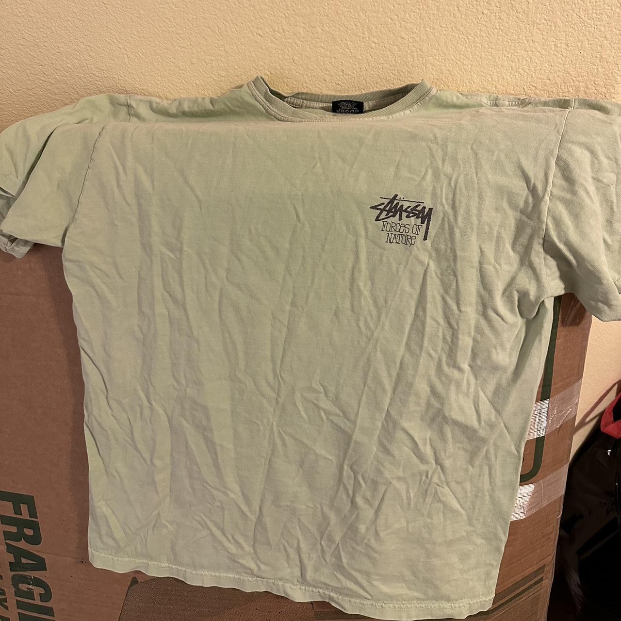 Light green Stussy shirt. Color is a little faded... - Depop