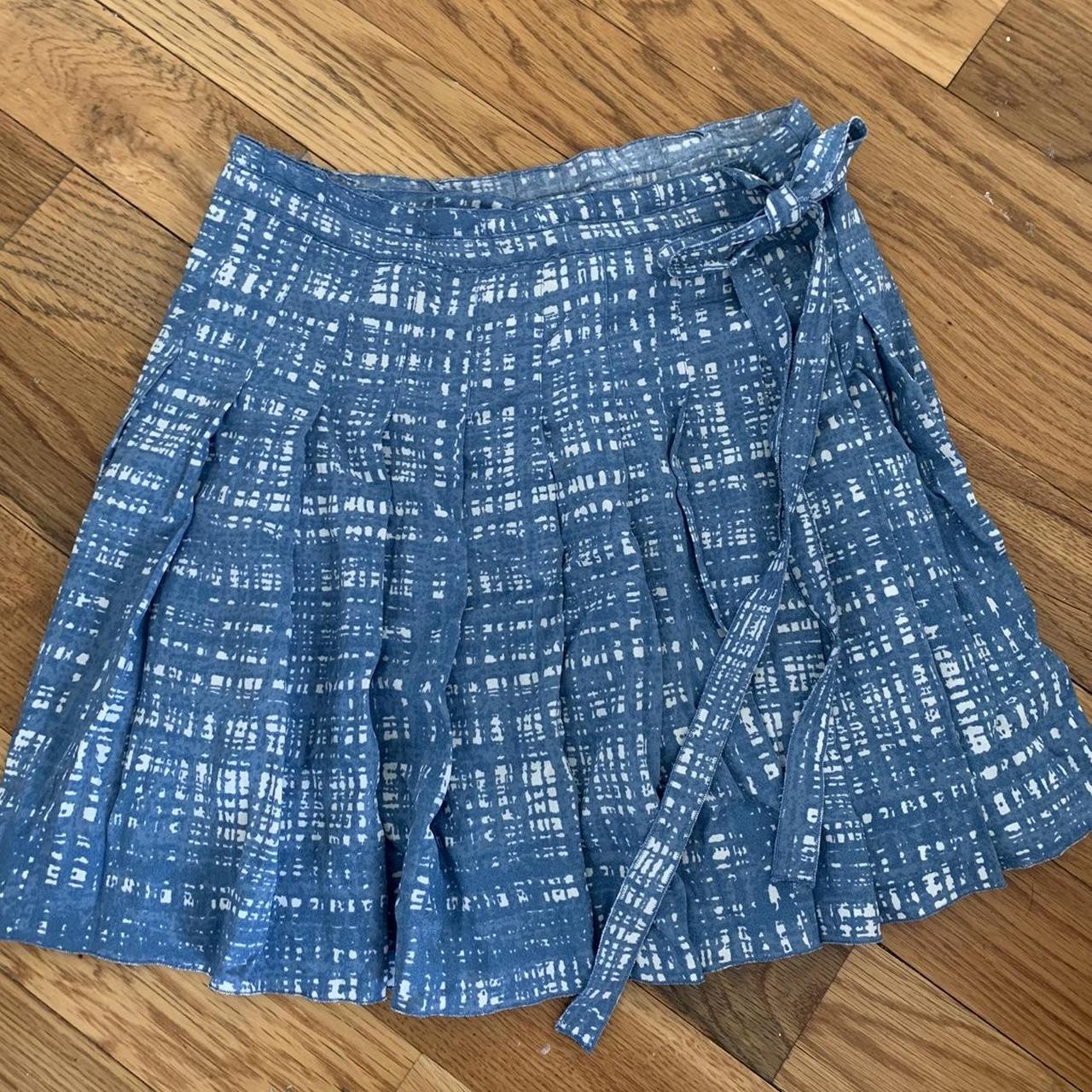 1996 Prada Spring RTW Blue Graffiti Checked Skirt. | Depop