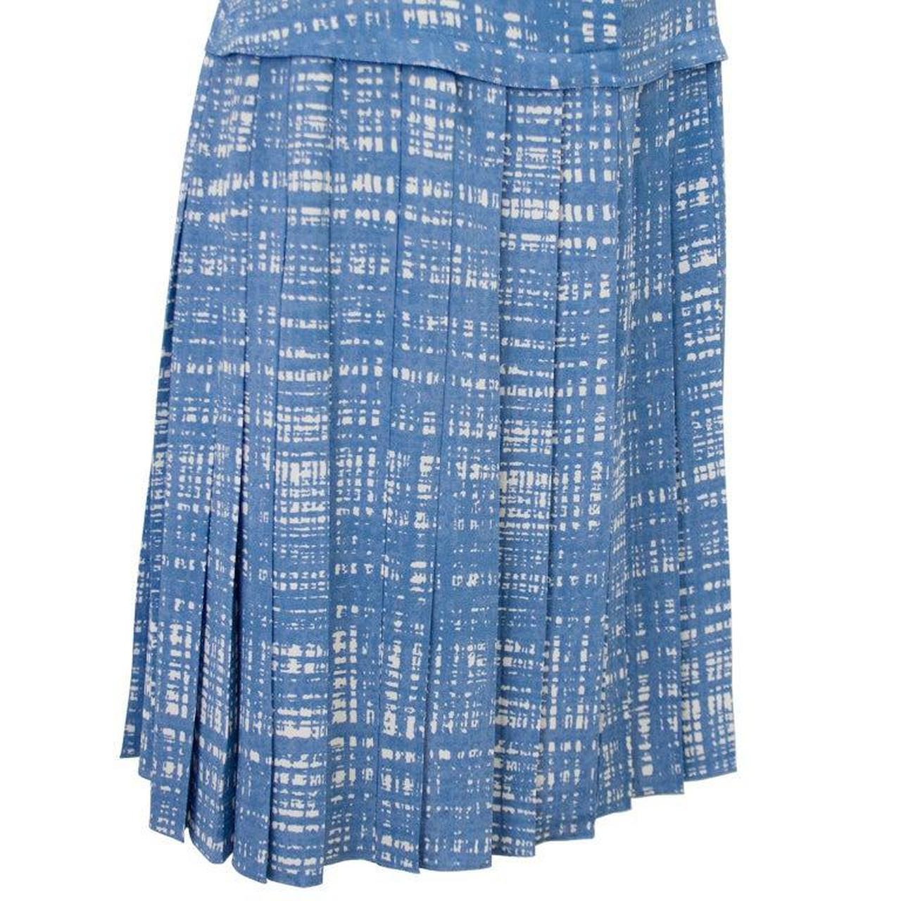 1996 Prada Spring RTW Blue Graffiti Checked Skirt. | Depop