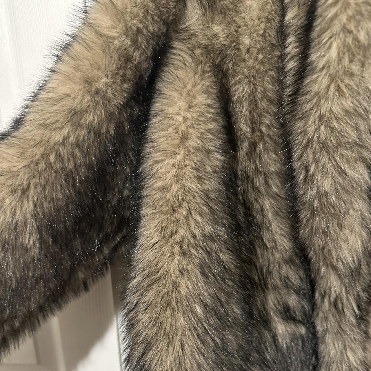 Faux Fur Fuzzy Coat #coat #multicolor #fur - Depop