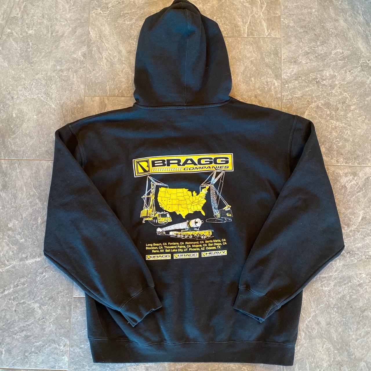 Bragg Crane construction black pullover hoodie... - Depop