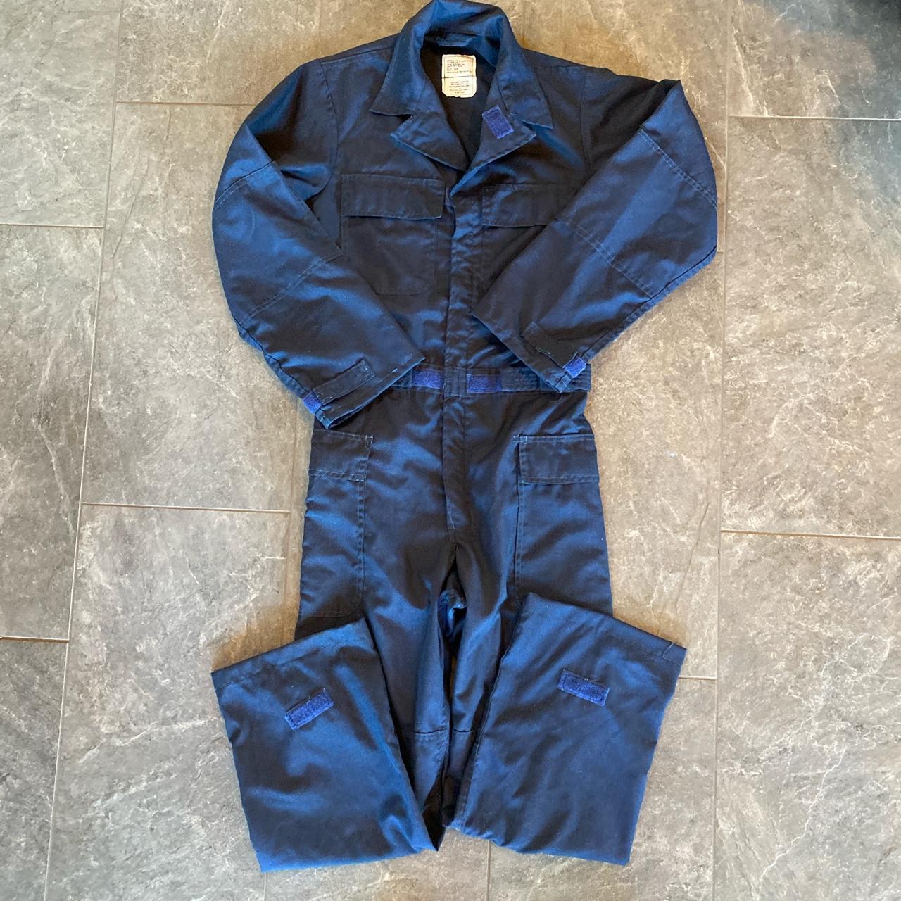 Coveralls overalls work fire resistant navy blue zip... Depop