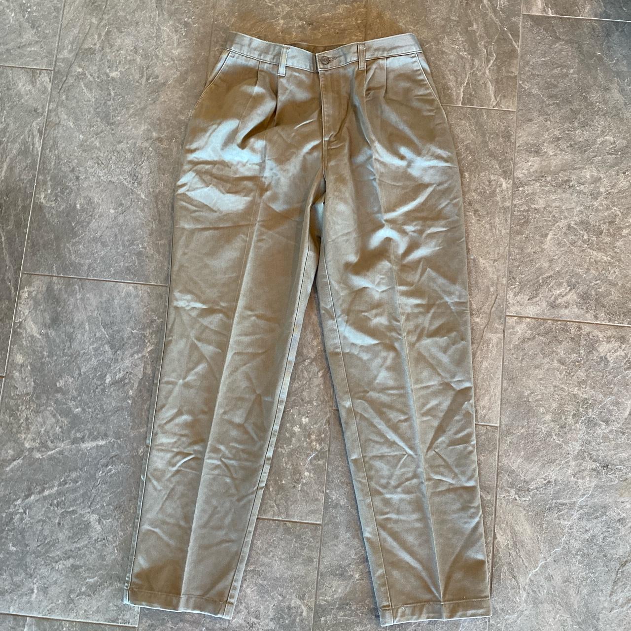 Vintage Lee grey chino pants cotton slacks size... - Depop