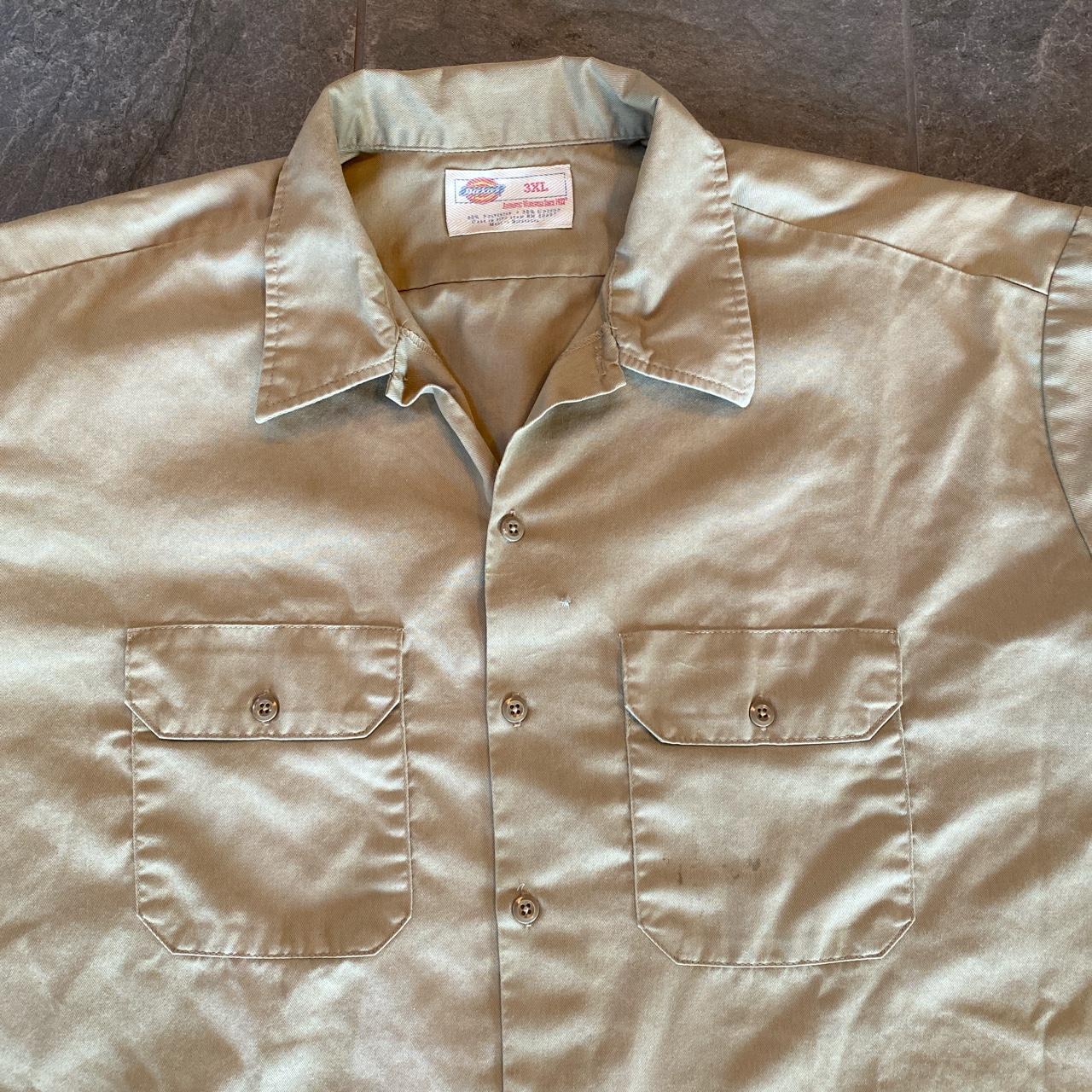 Dickies tan work shirt size 3XL. Some slight... - Depop