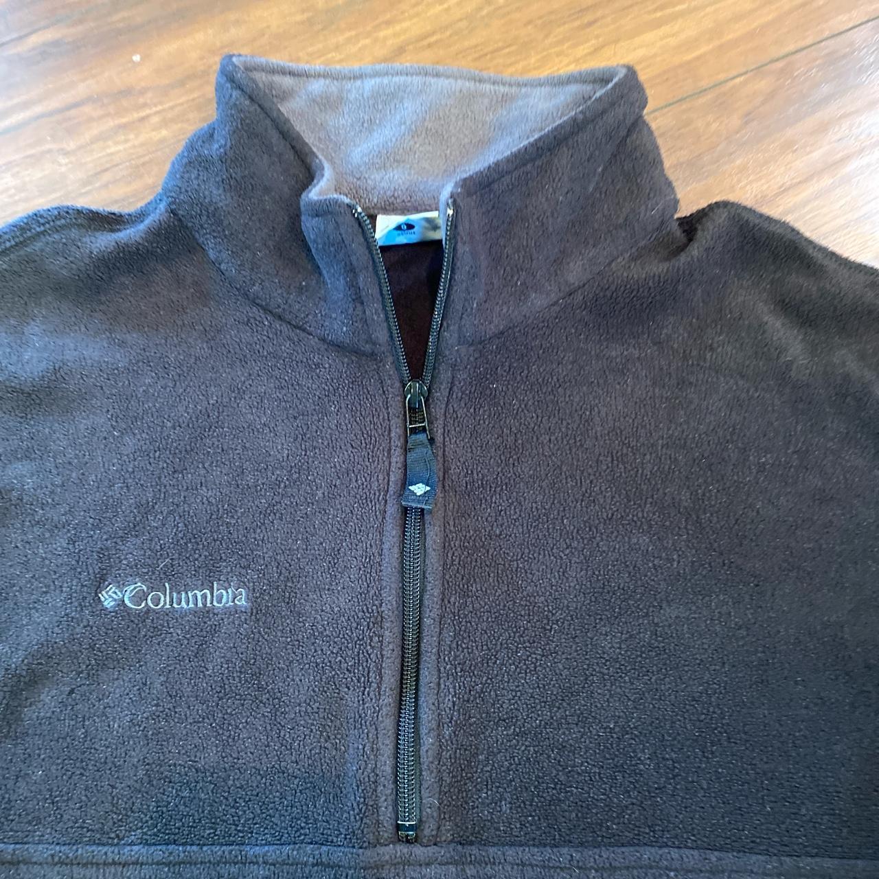 Columbia black 1/4 zip fleece sweater sweatshirt... - Depop