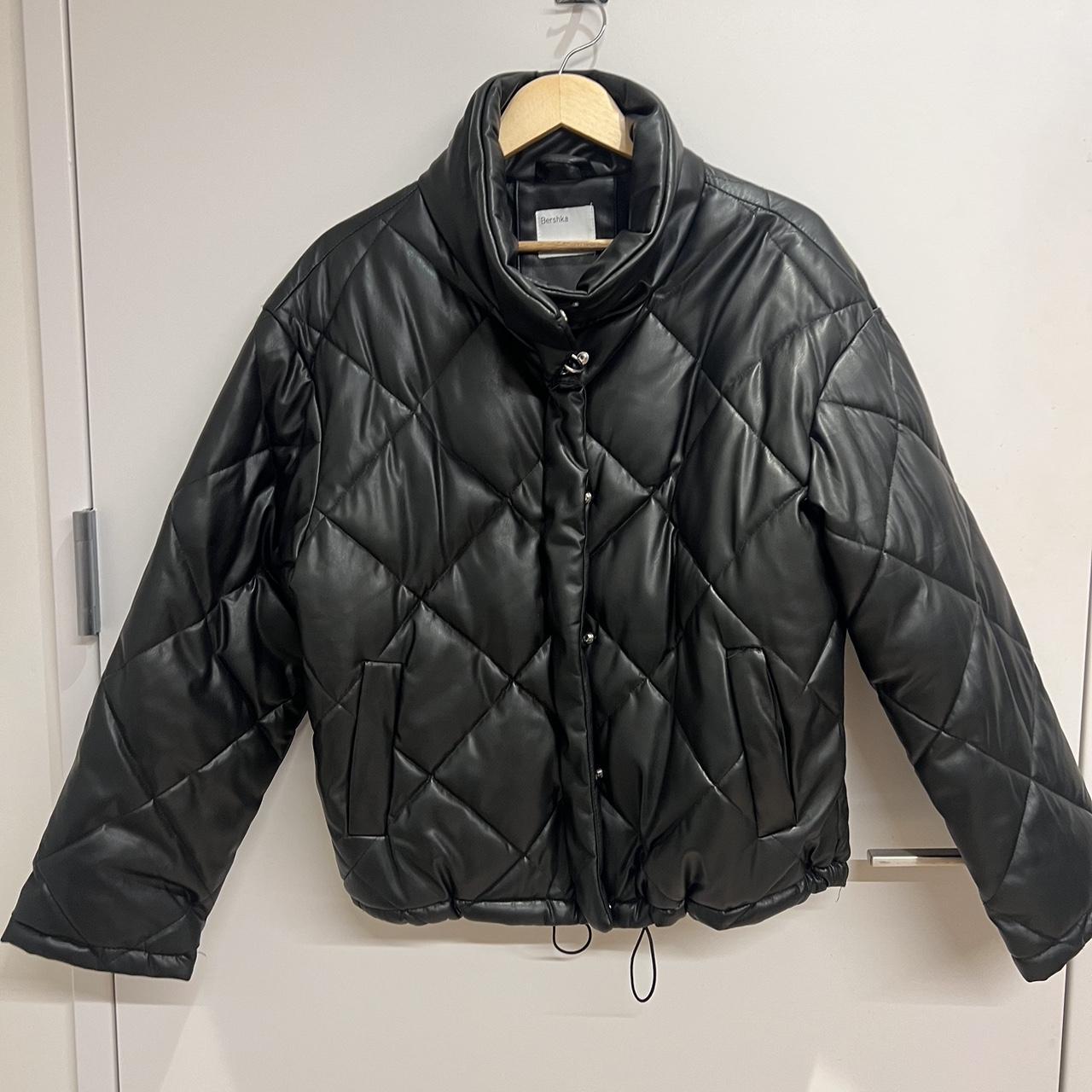 Bershka leather puffer jacket - size L. It’s vegan... - Depop
