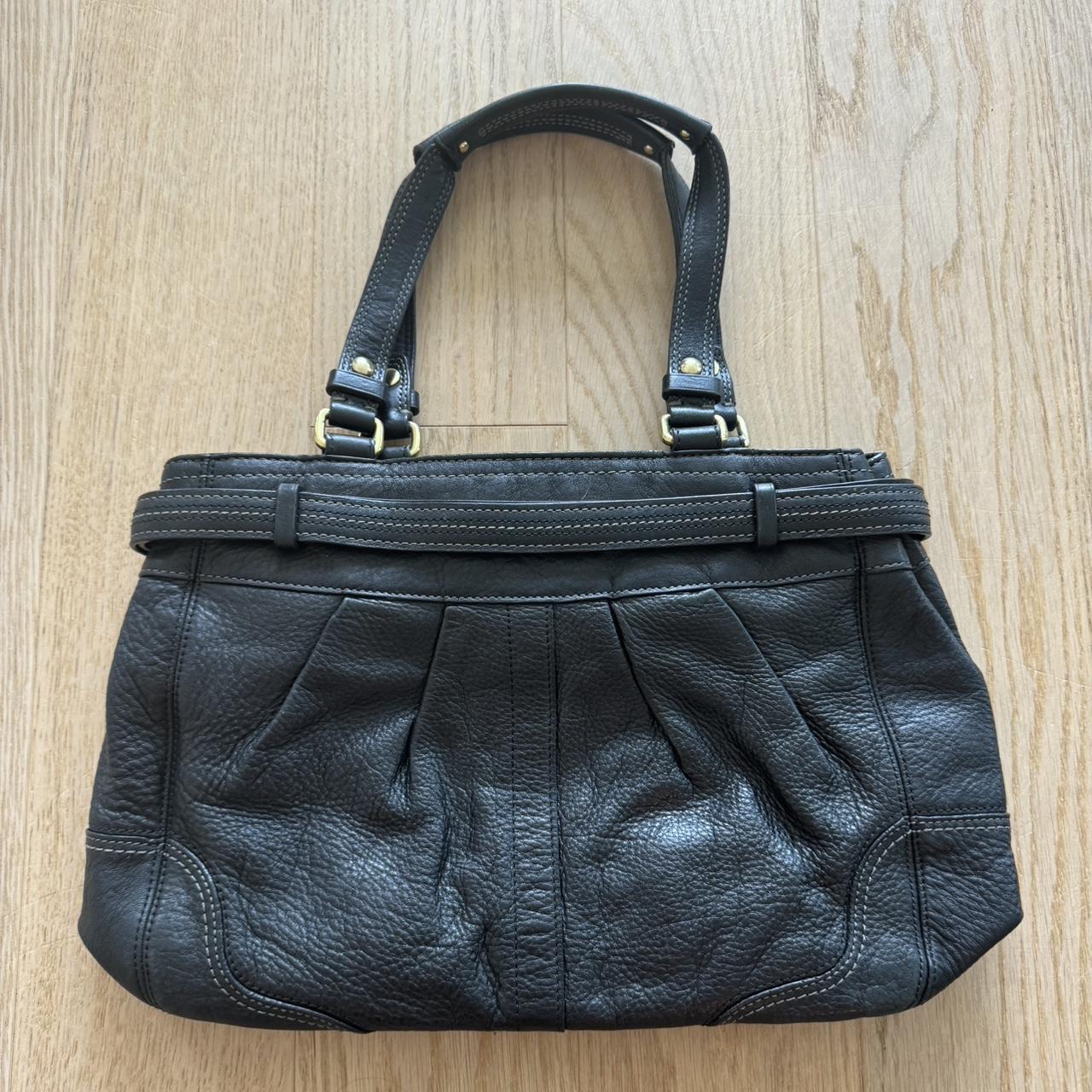 バッグ COACH handbag leather BLACK GOLD 31474 Coach Crossgrain Leather Black Gold Casey Tote Carryall Bag