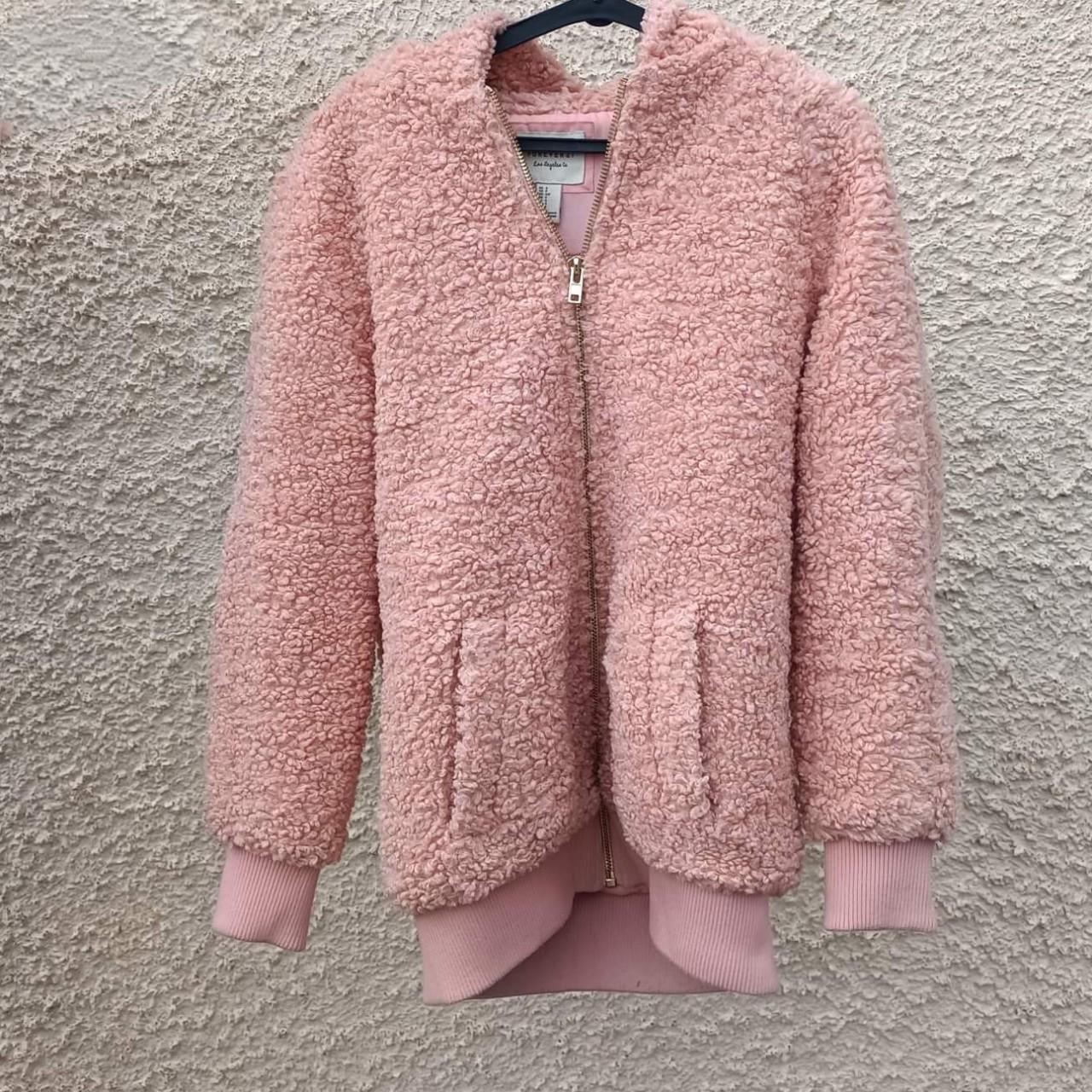 Baby Pink Faux Shearling Coat From Forever21, makes... Depop