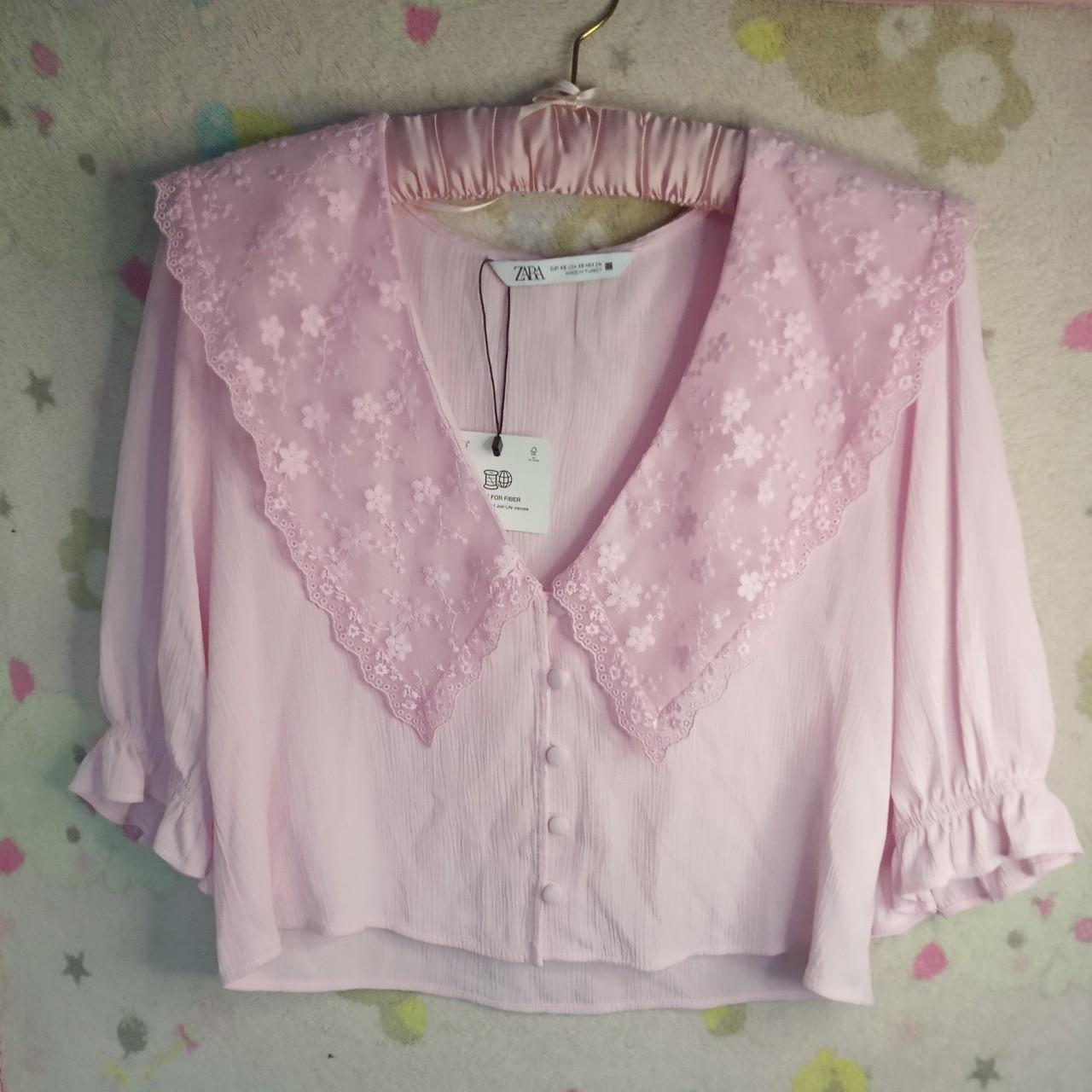 Zara Women's Pink Blouse | Depop