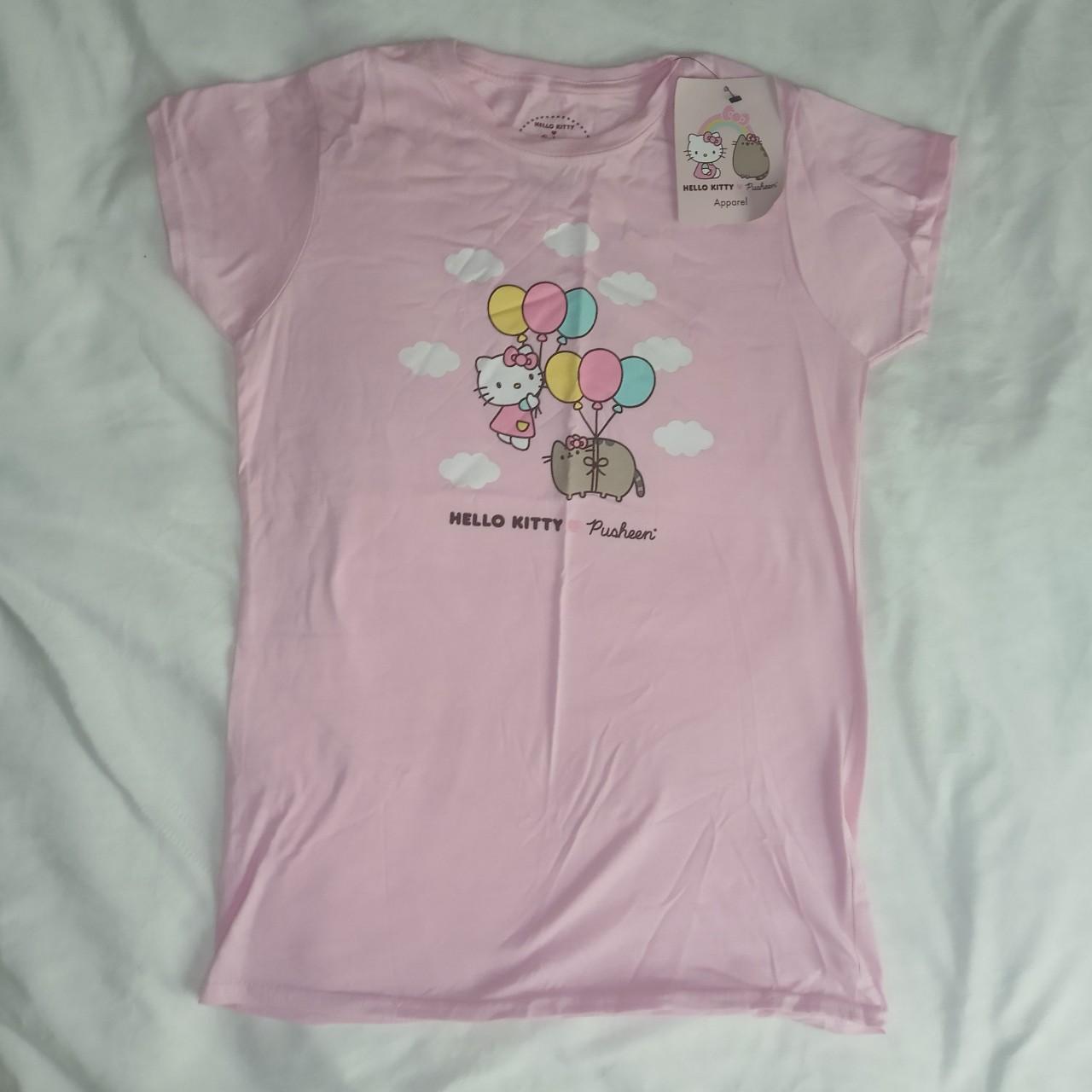 Pusheen X Hello Kitty Pink T-shirt Cutest collab... - Depop