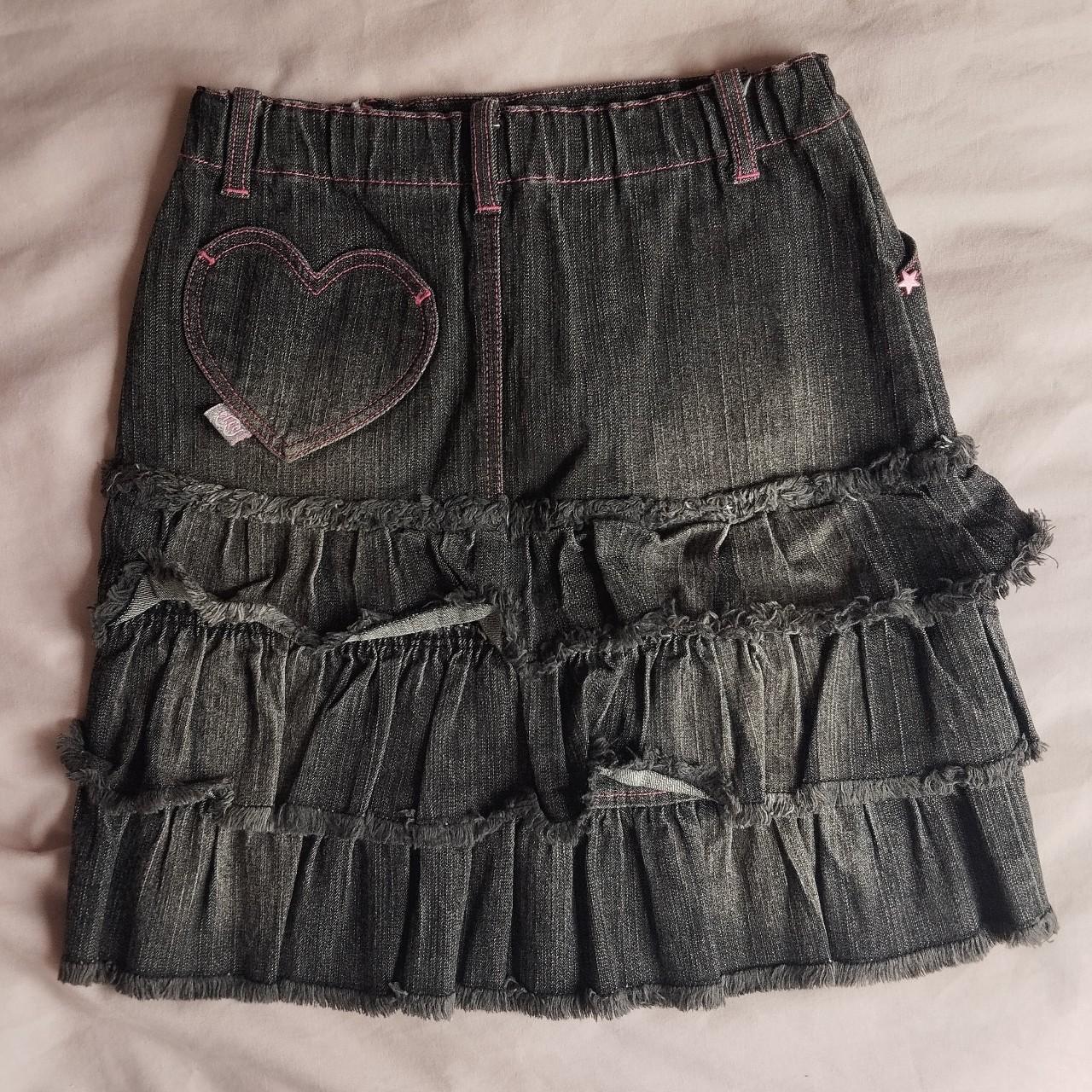 Mezzo Piano Denim Skirt Dark denim skirt with... - Depop