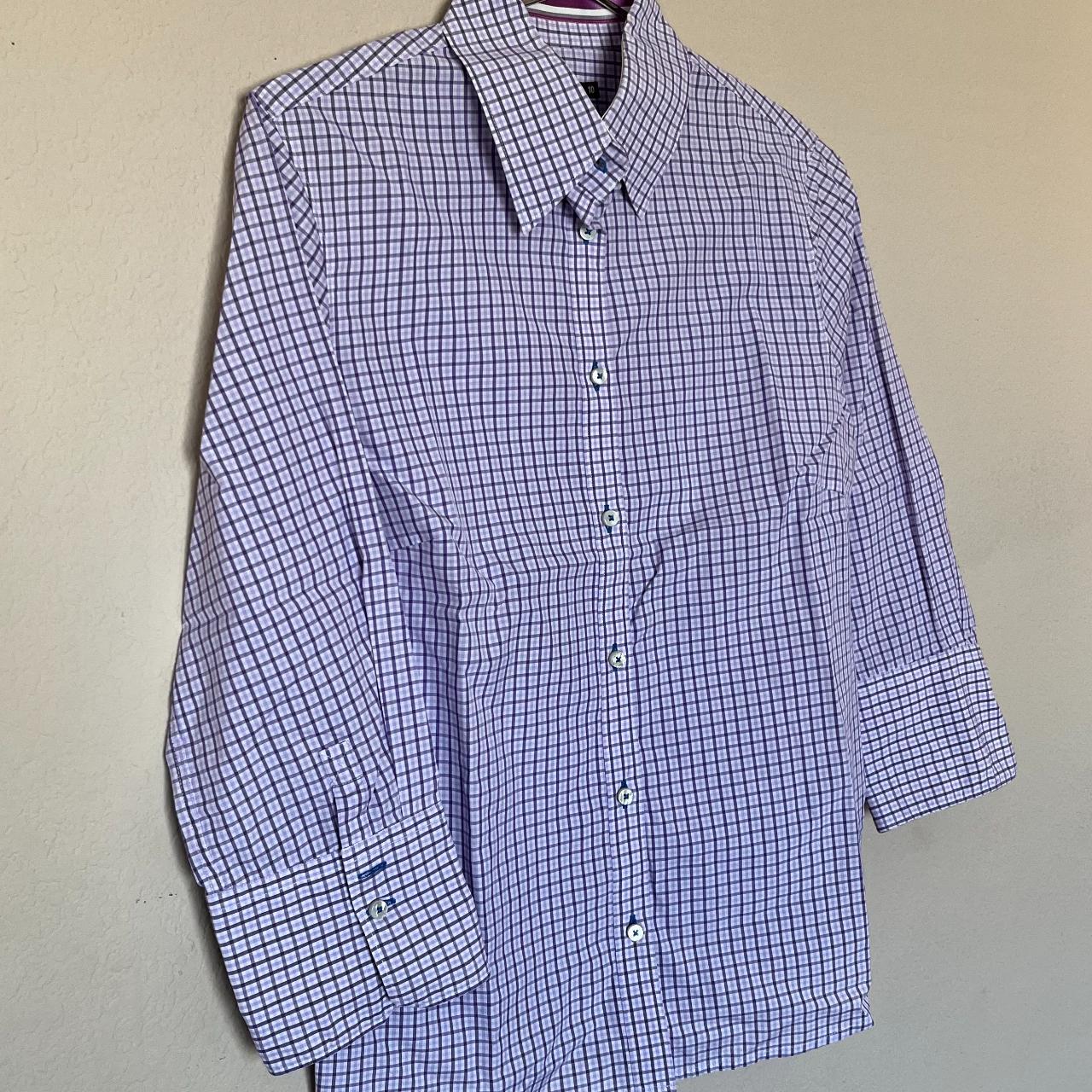 J. McLaughlin button down shirt Cotton Purple... - Depop