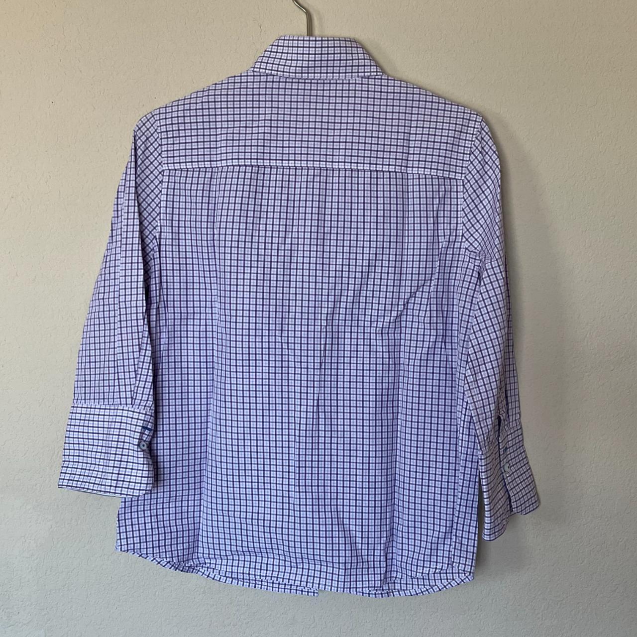 J. McLaughlin button down shirt Cotton Purple... - Depop