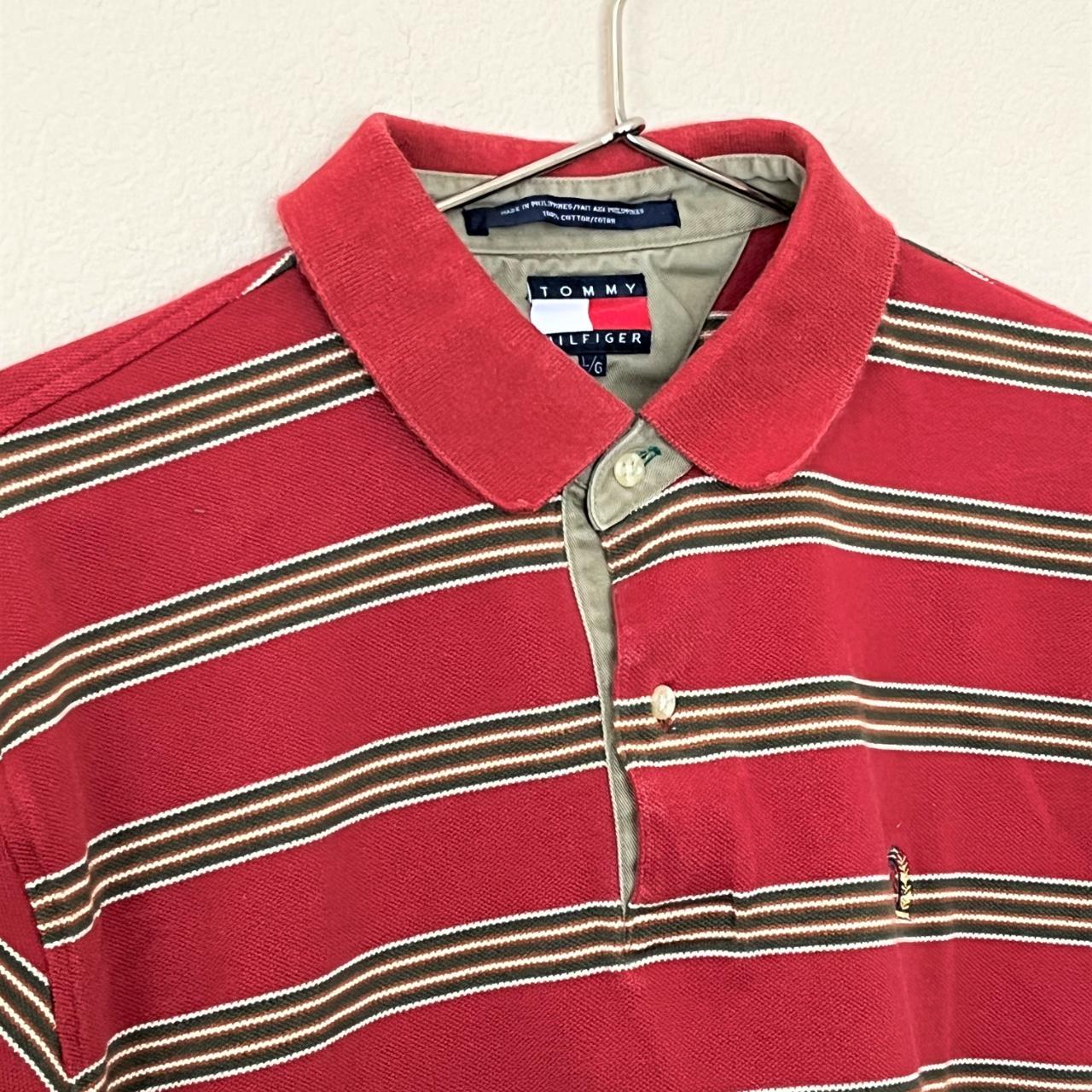 1990s Tommy Hilfiger mesh cotton polo shirt Large,... - Depop