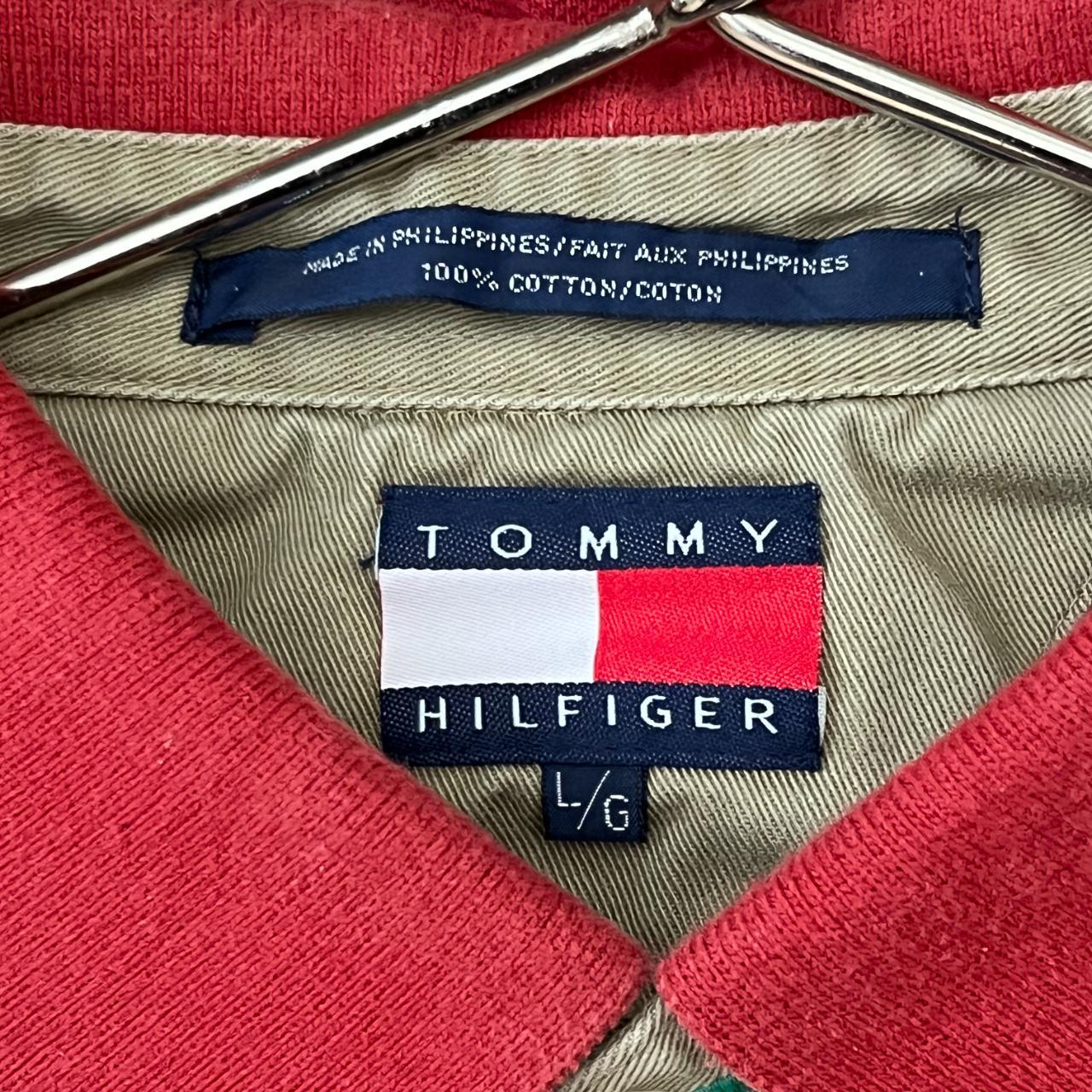 1990s Tommy Hilfiger mesh cotton polo shirt Large,... - Depop