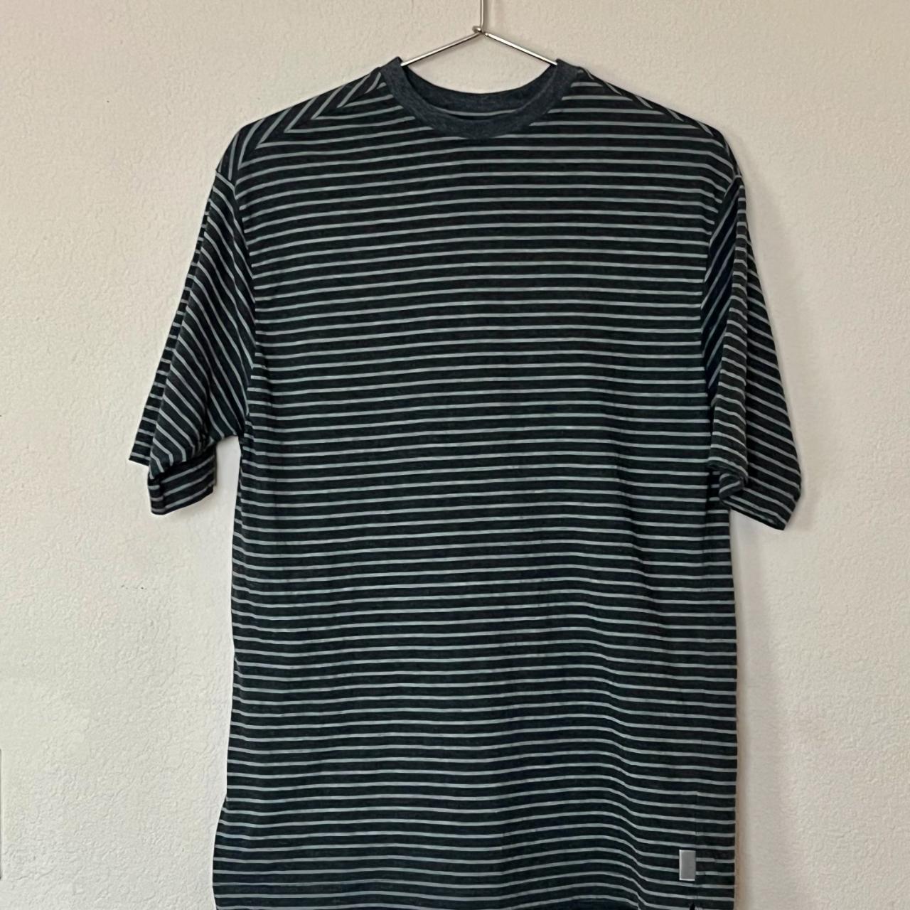 Adolfo Dominguez cotton t-shirt Grey, stripes Size... - Depop