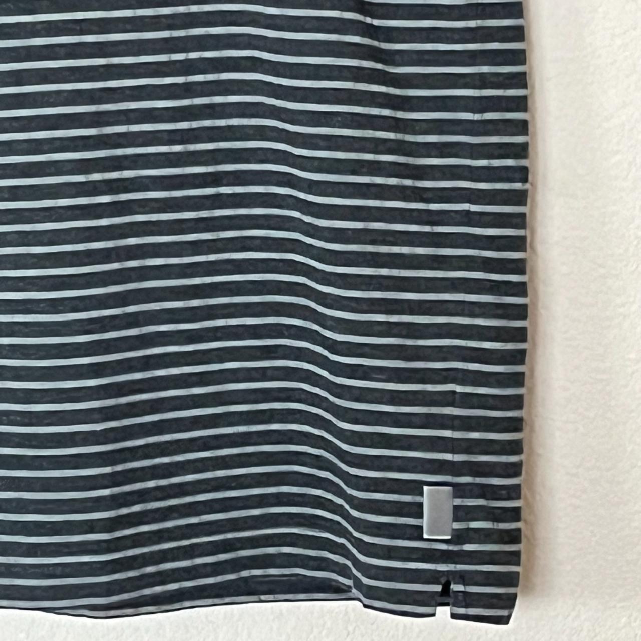 Adolfo Dominguez cotton t-shirt Grey, stripes Size... - Depop