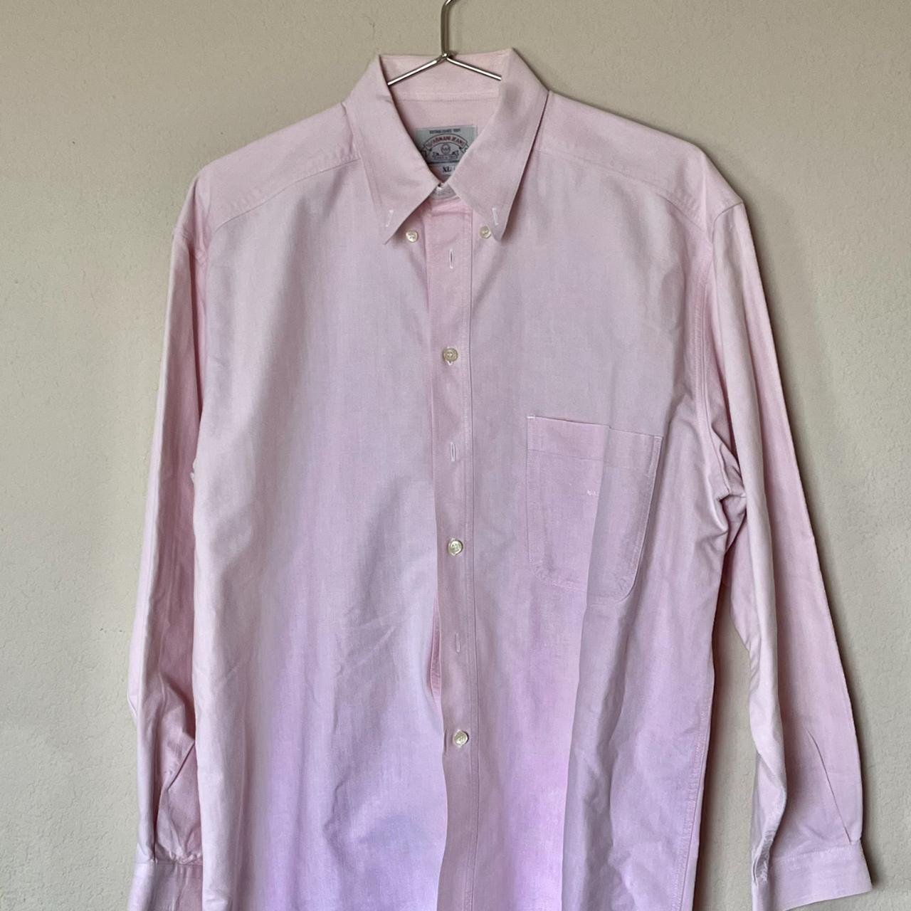 1990s Armani Jeans pink button down shirt XL, about... - Depop