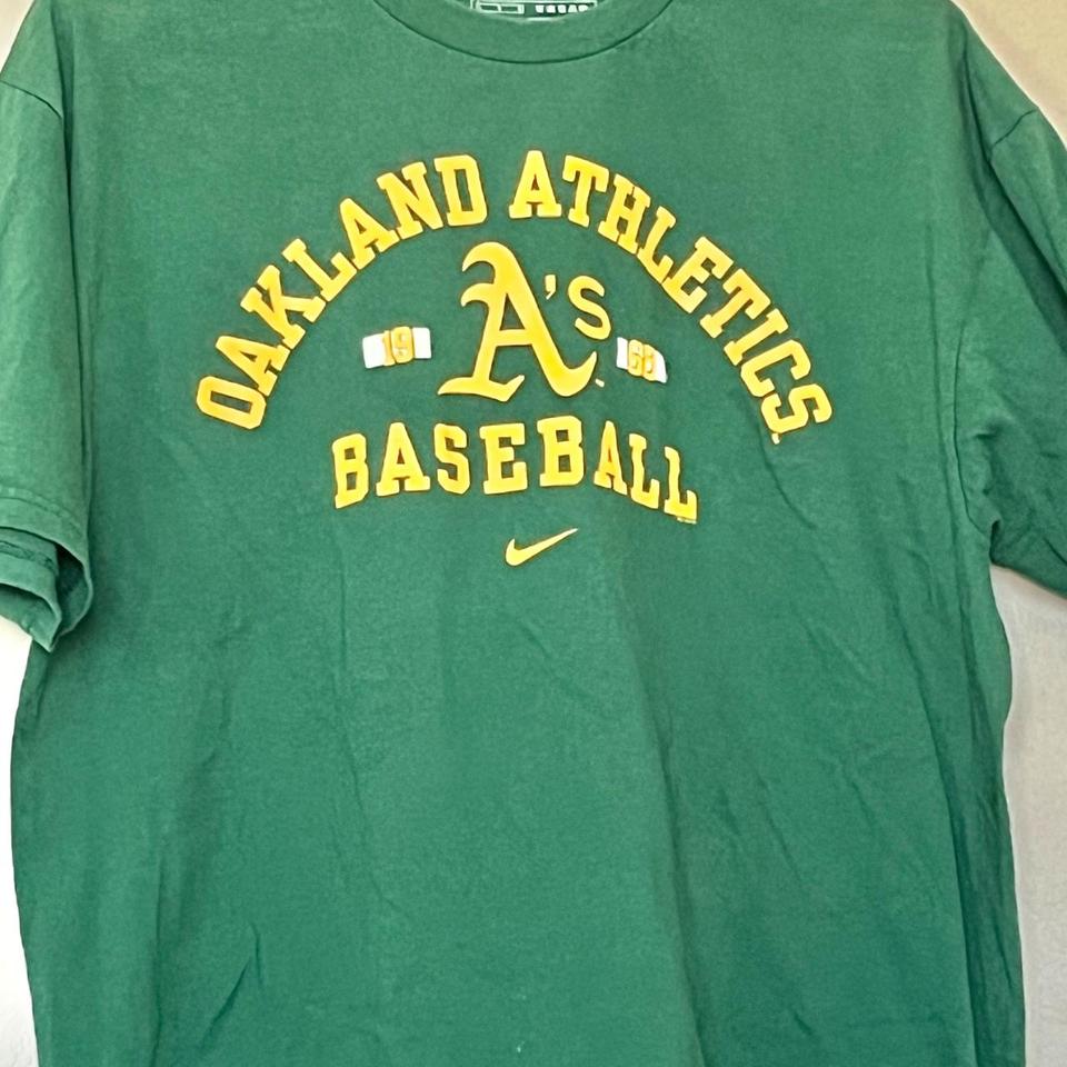 Baseball Tee in the design of the Oakland Athletic's - Depop