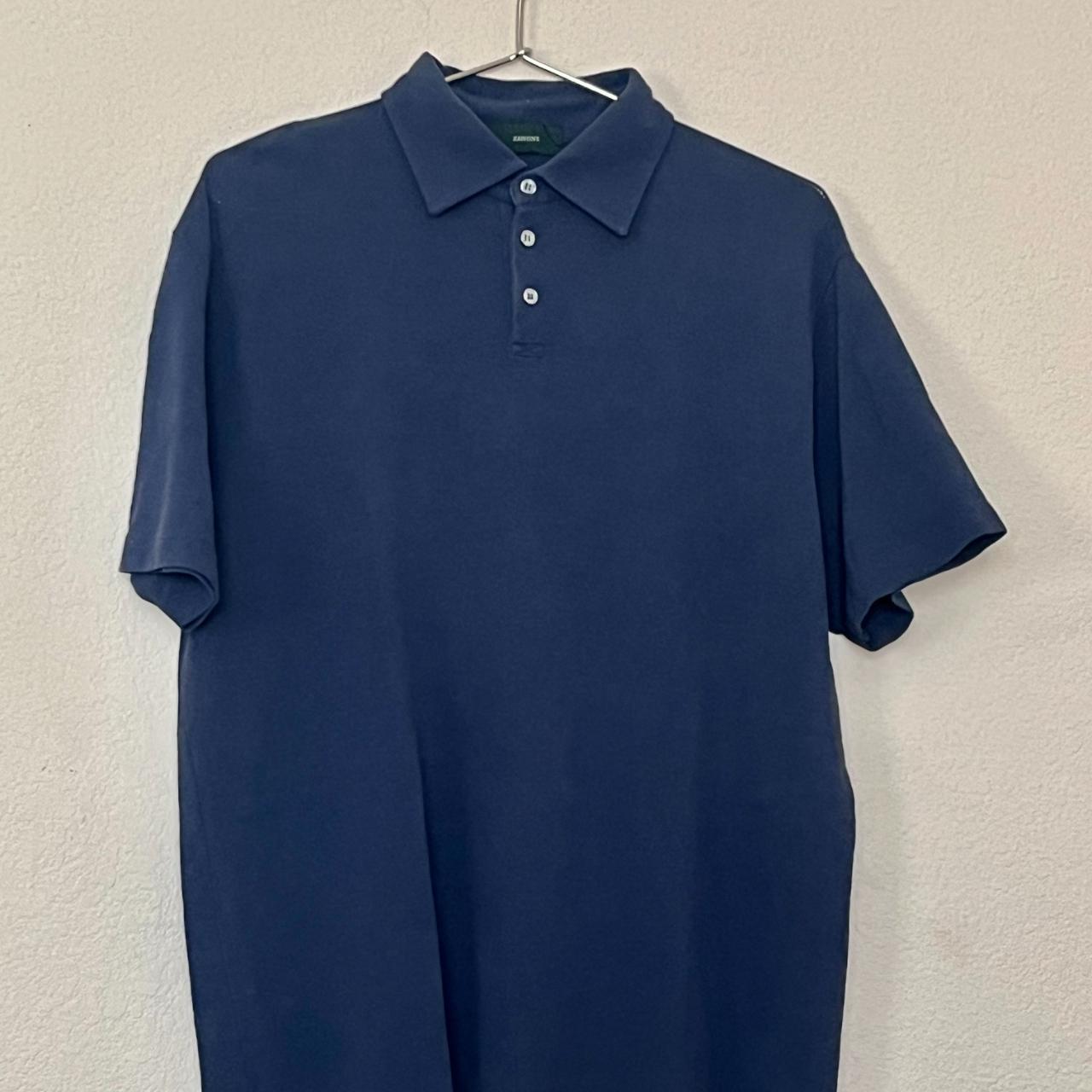 Zanone polo shirt Navy blue, thin mesh cotton (a... - Depop