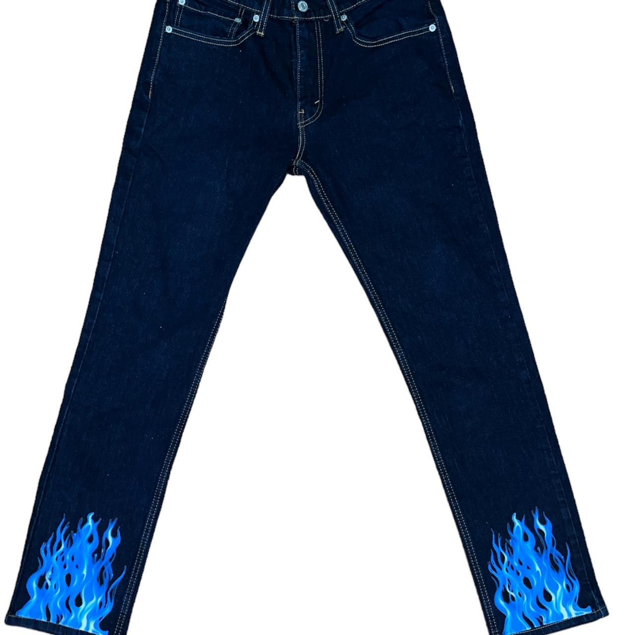 Levi Custom Heat Pressed Jeans Y2K/ Aesthetic / Dark... Depop