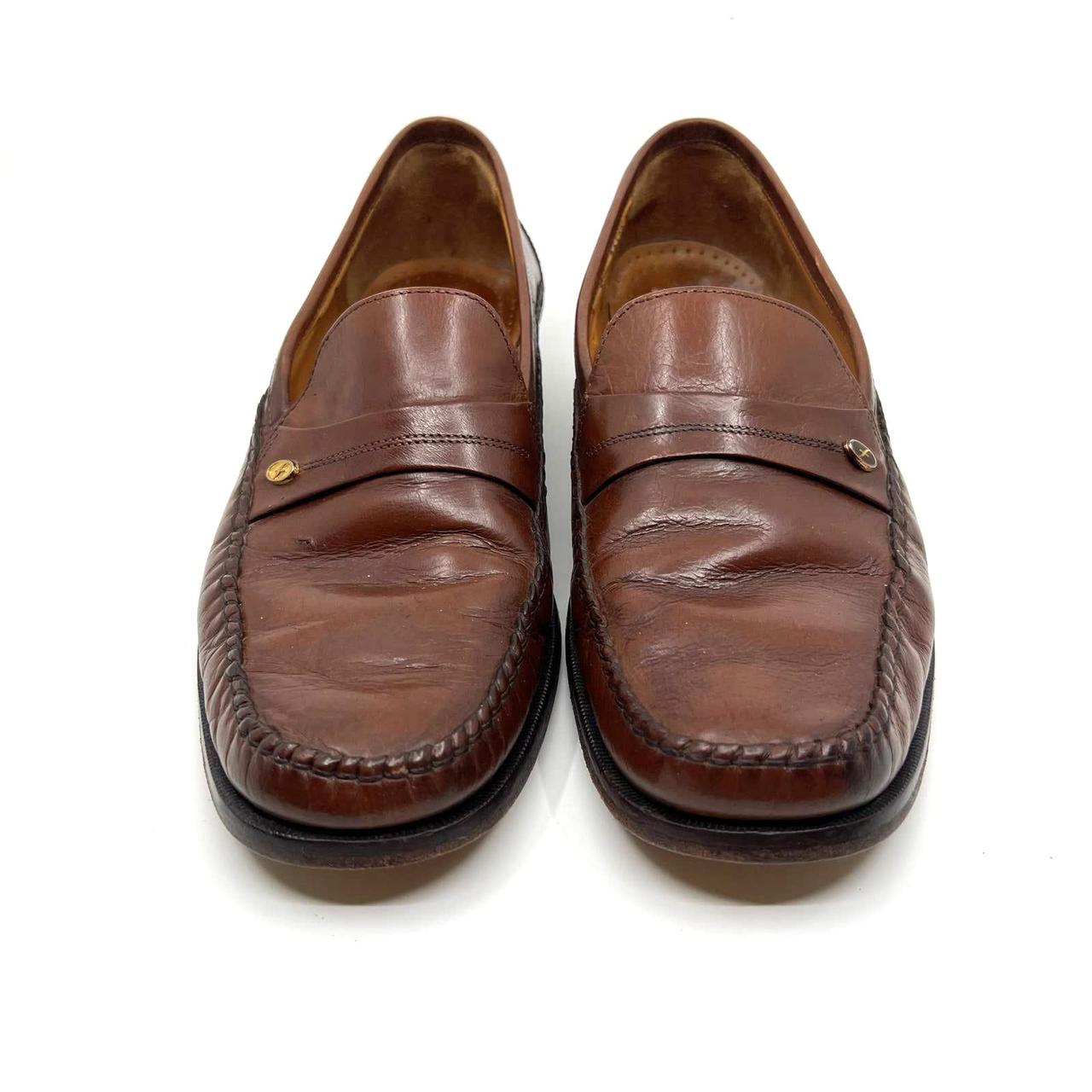 Vintage Florsheim Brown Leather Loafer Made In... - Depop