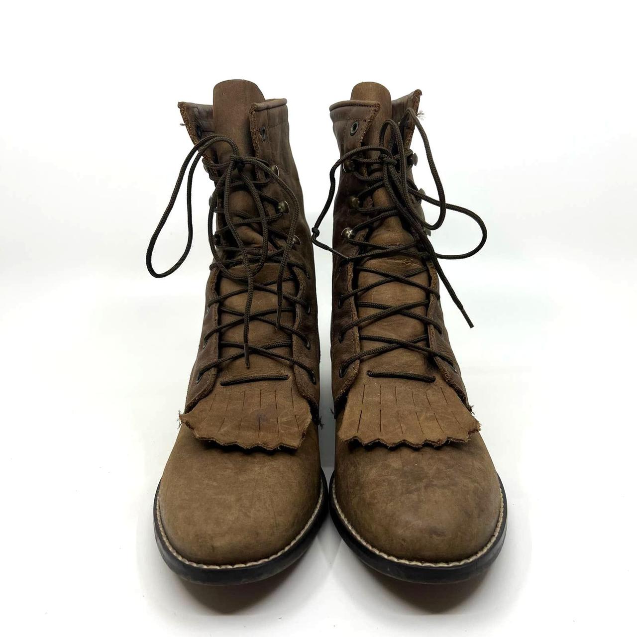 ACME Economy Lacer Brown Leather Boots Women's Size... - Depop