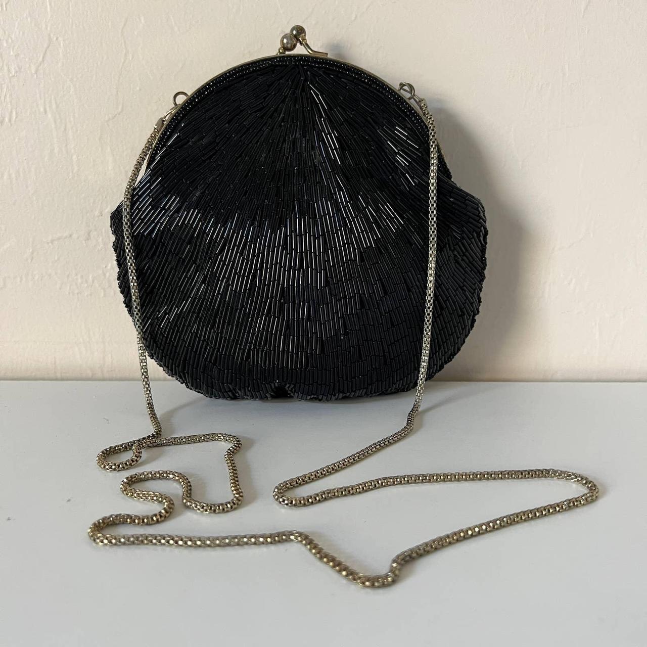 La regale discount black beaded purse